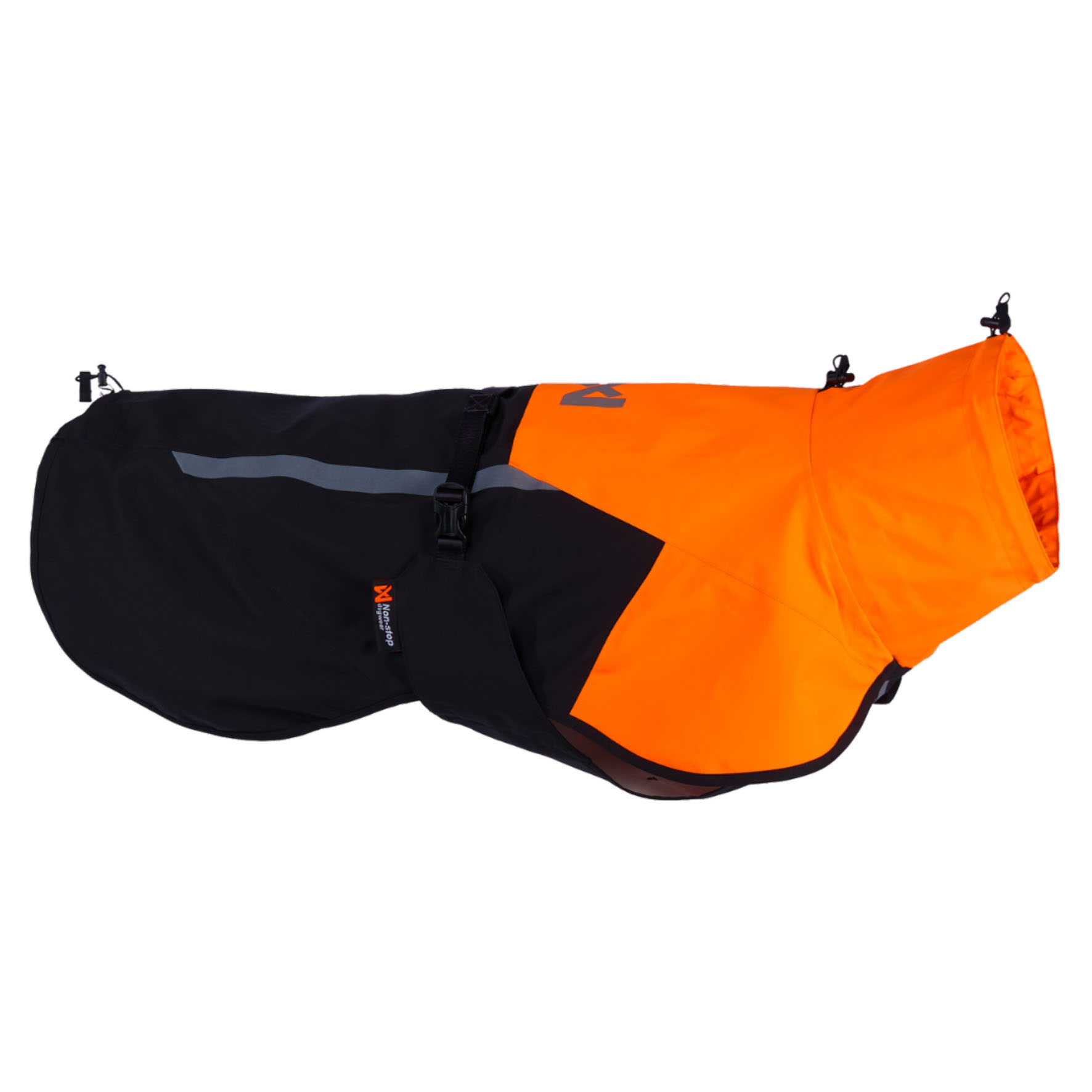 Non-stop Regenmantel Fjord 2.0, schwarz/orange, 65cm