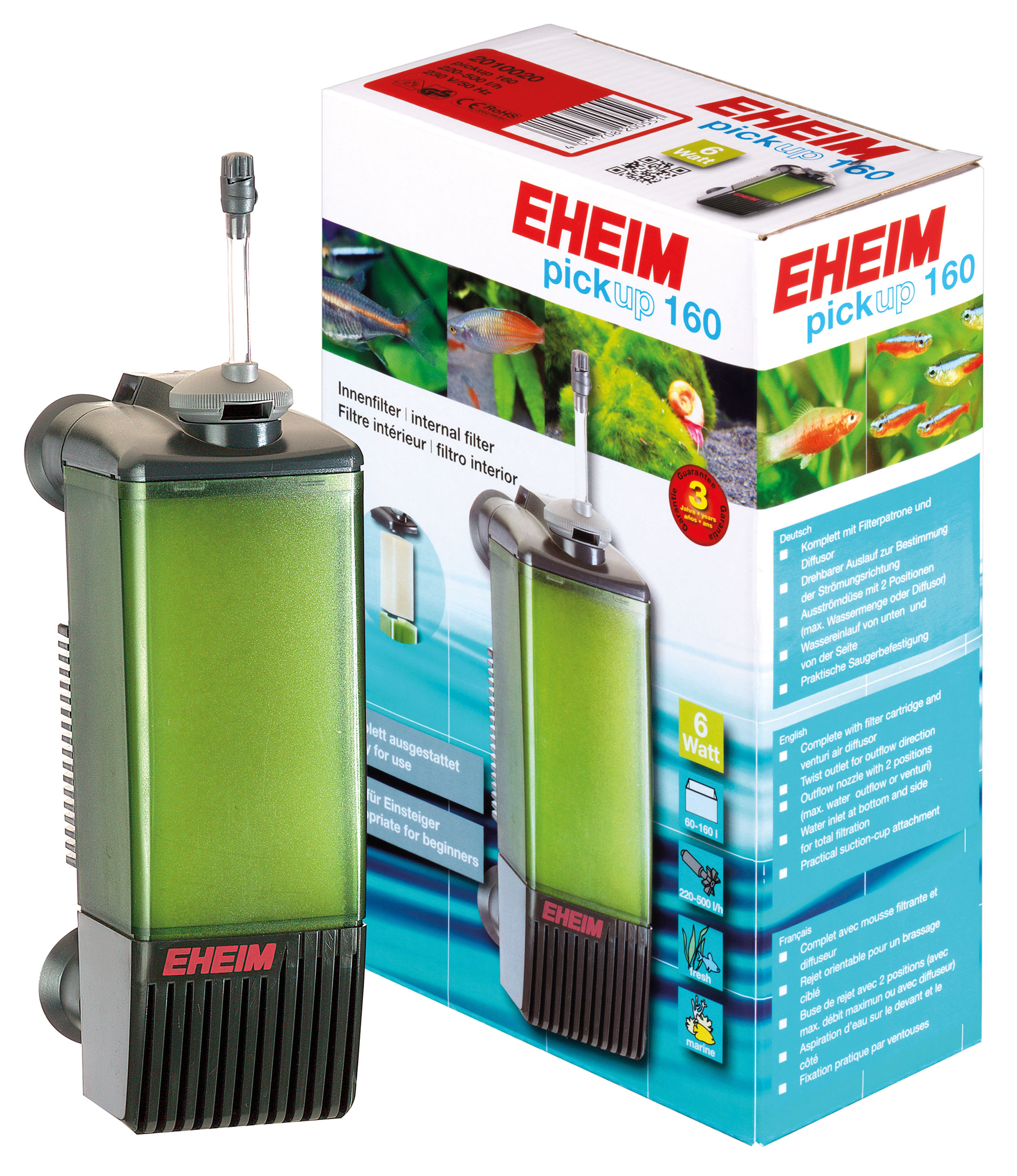 Eheim Innenfilter pickup 160, 220-500l/h, 6W, 9.6x7.5x21.8cm