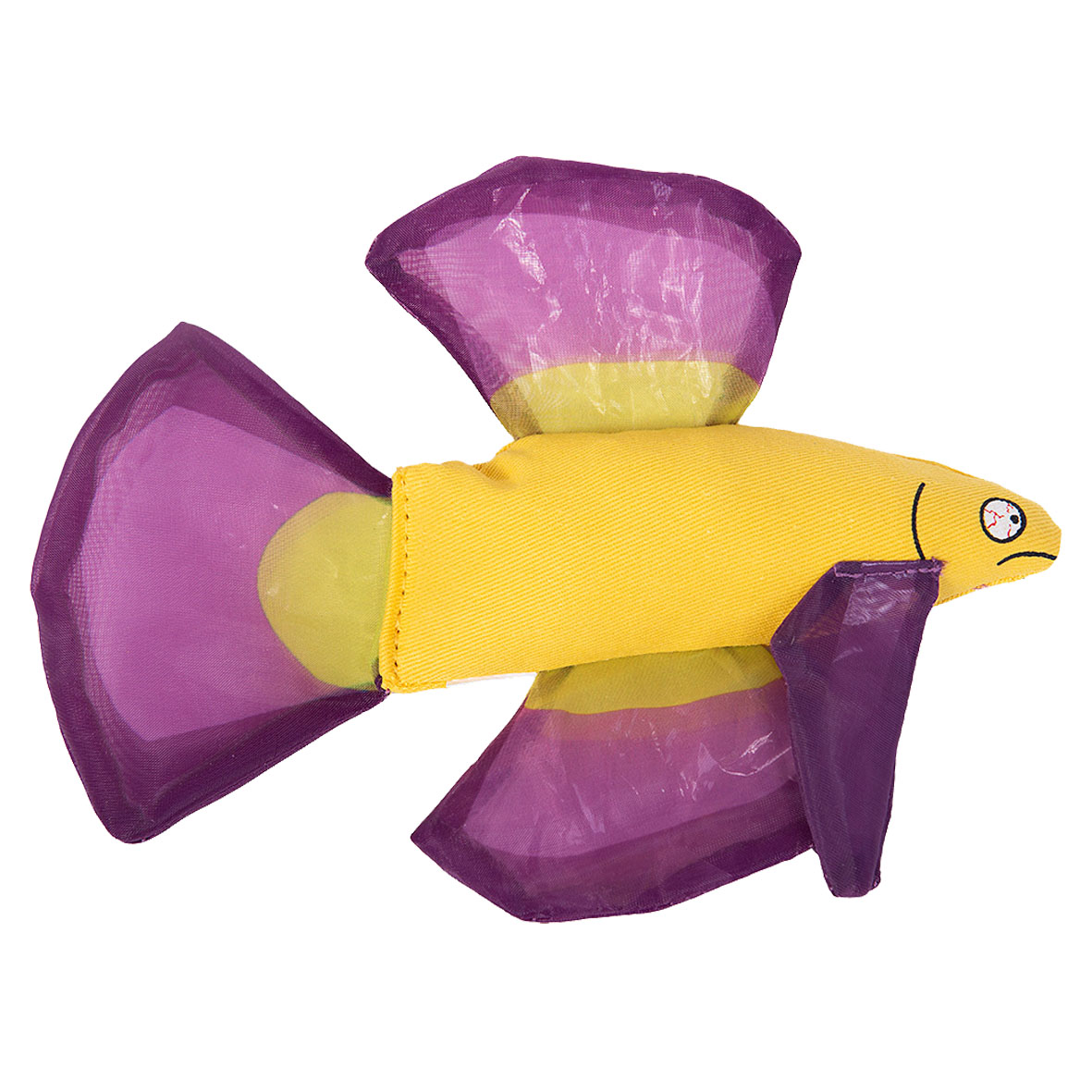 Yeowww Mo Betta Fisch con erba gatta biologica, viola, 16.5 cm