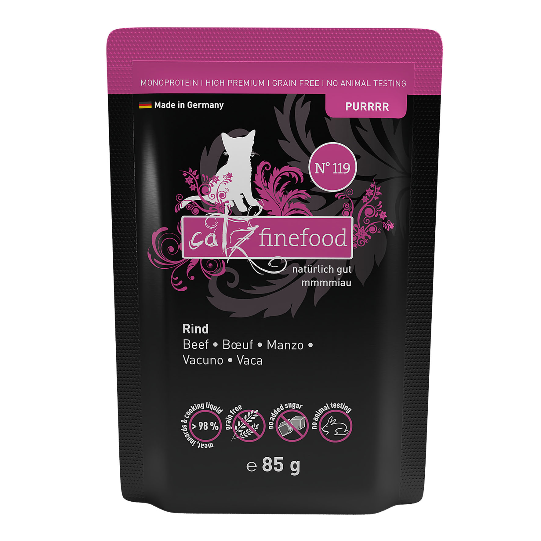 Catz Finefood Purrrr No. 119 avec boeuf, 85g