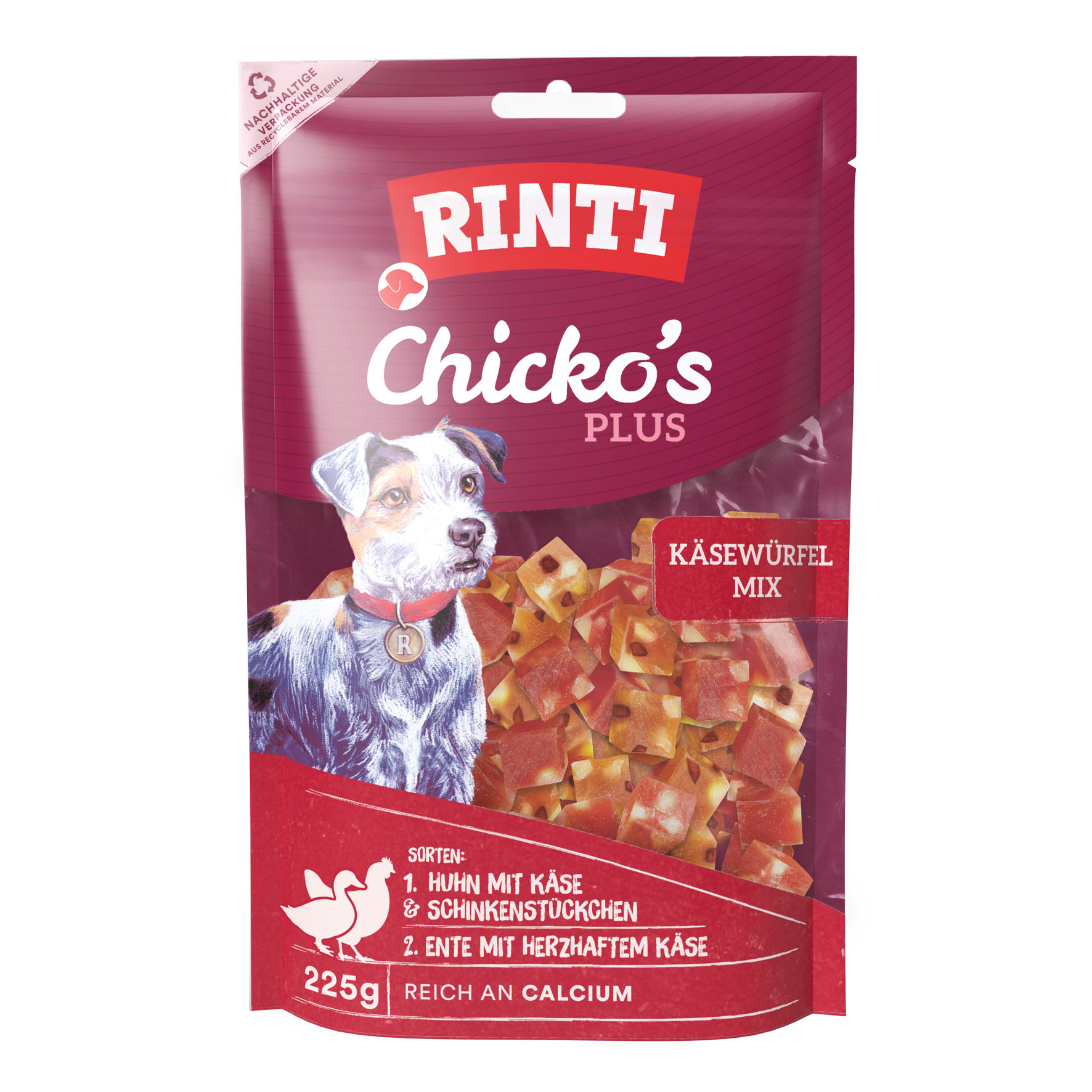 Rinti Chicko's Plus Mélange de cubes de fromage 225 g