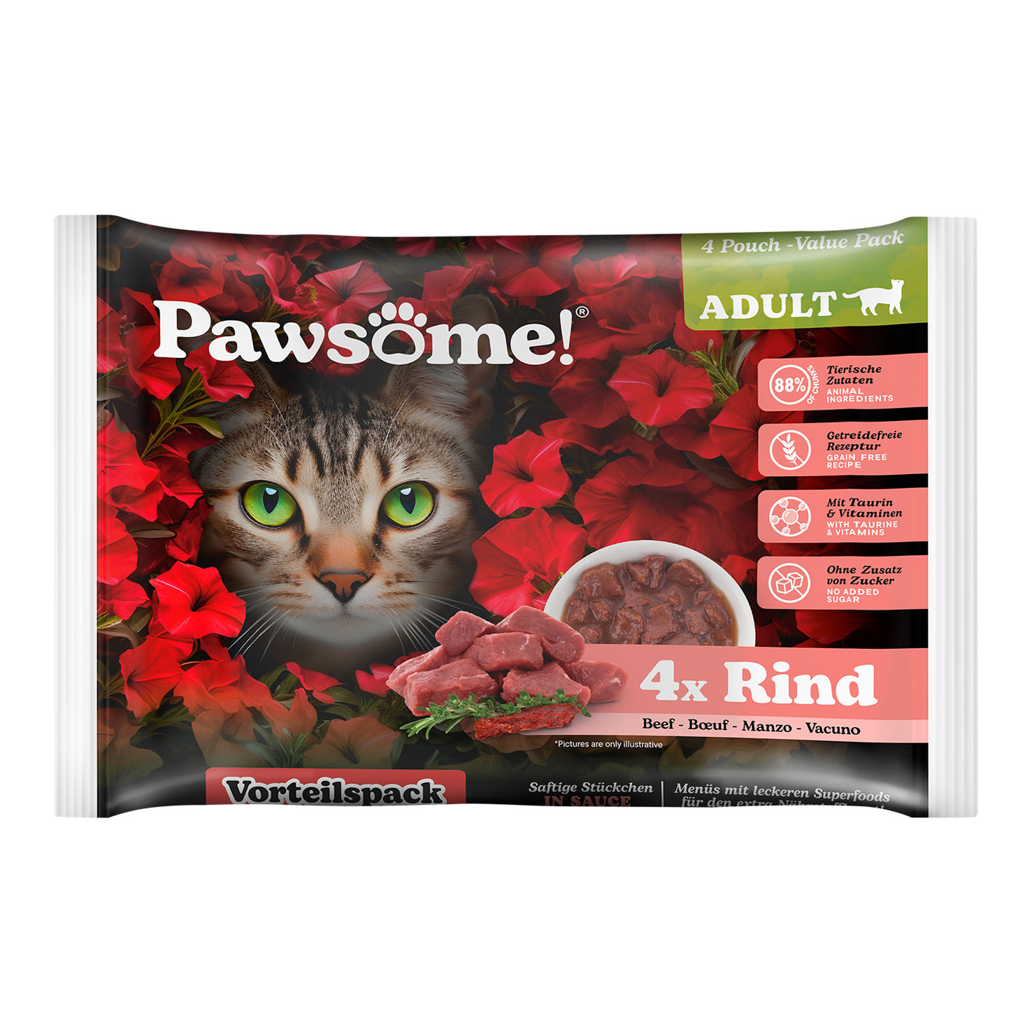 Pawsome Adult Rind 4x85g