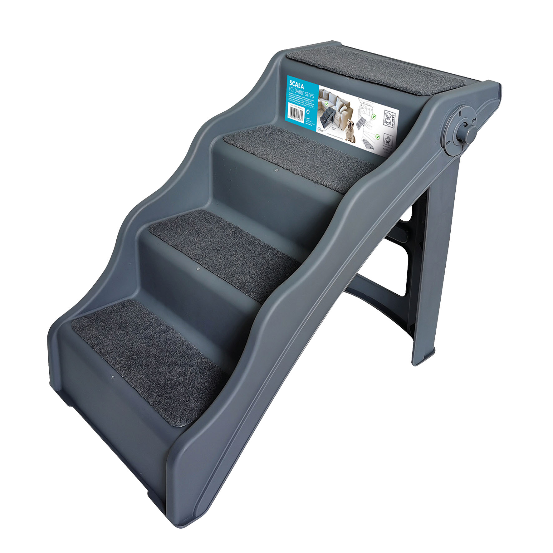 M-Pets Universaltreppe, klappbare Stufen, grau 41x50x60.5cm