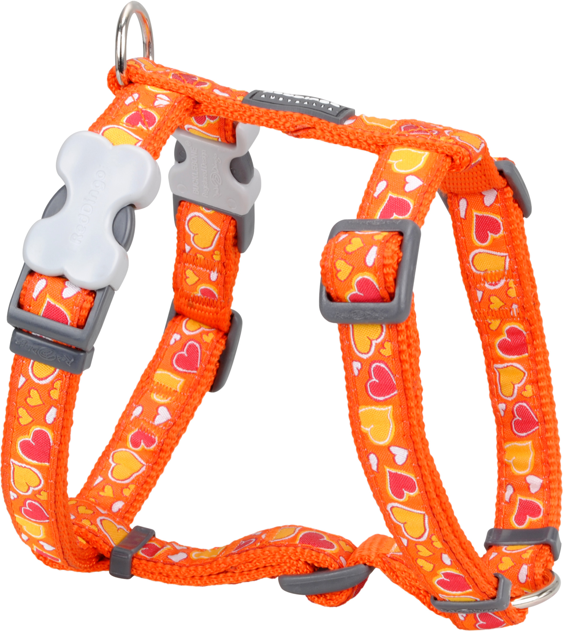 RedDingo harnais Design Breezy Love Orange, XS: 12mm, cou 25-39cm, corps 30-44cm