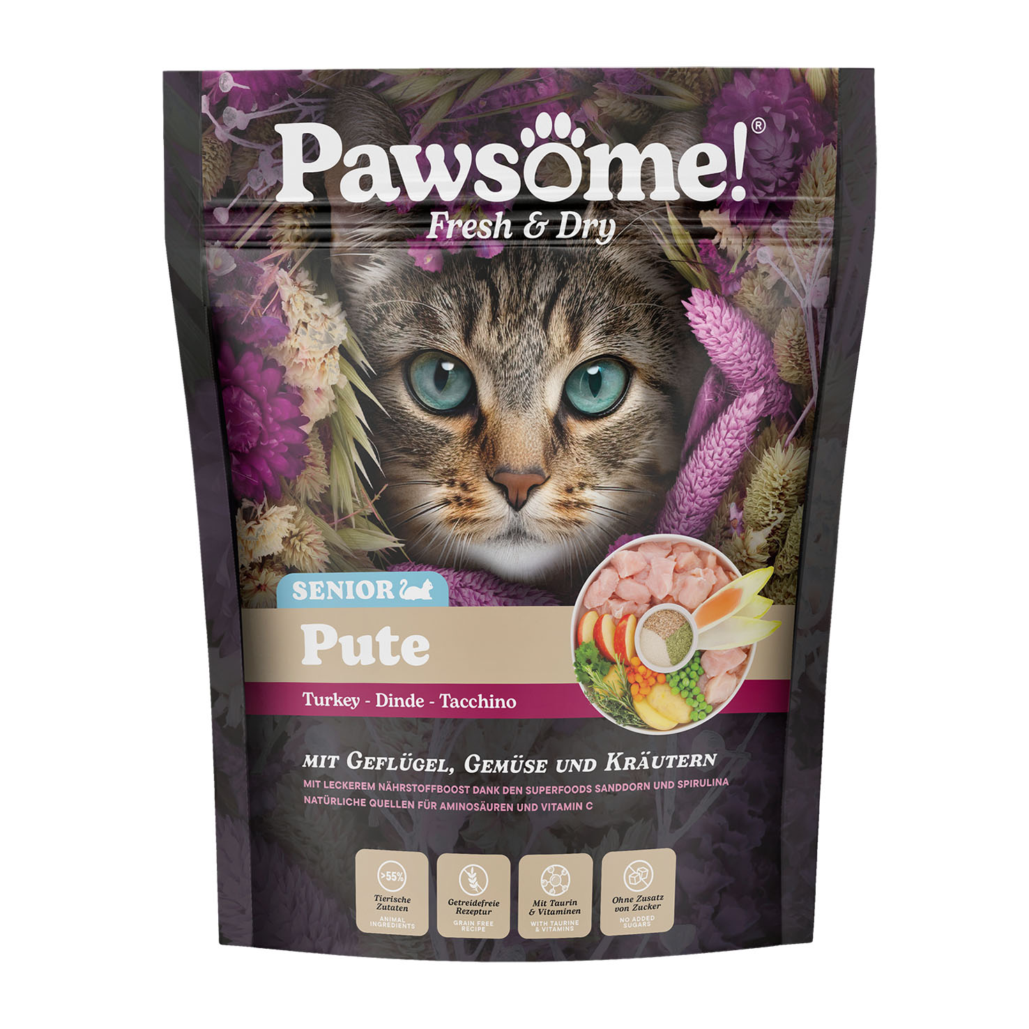 Pawsome! Fresh & Dry Senior Pute 750g