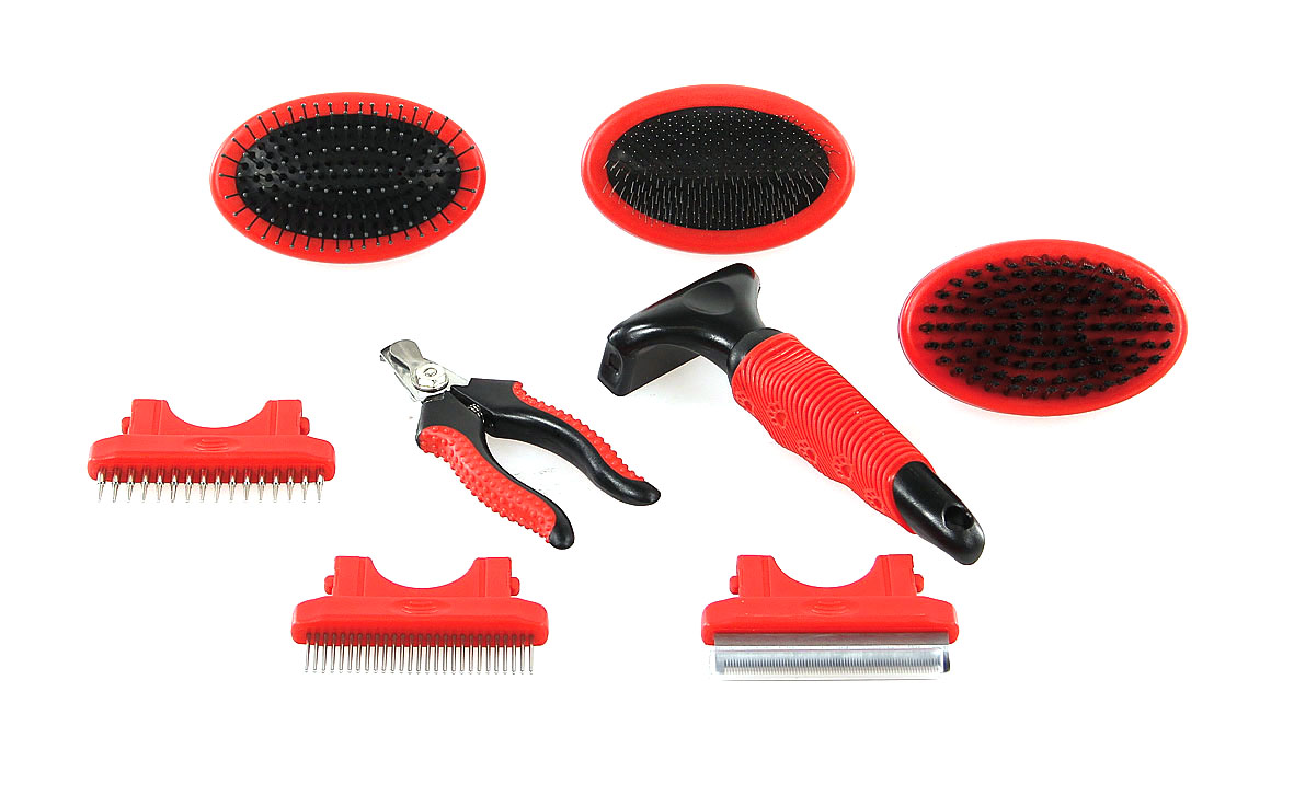 swisspet set di spazzole per la cura 8 pz.