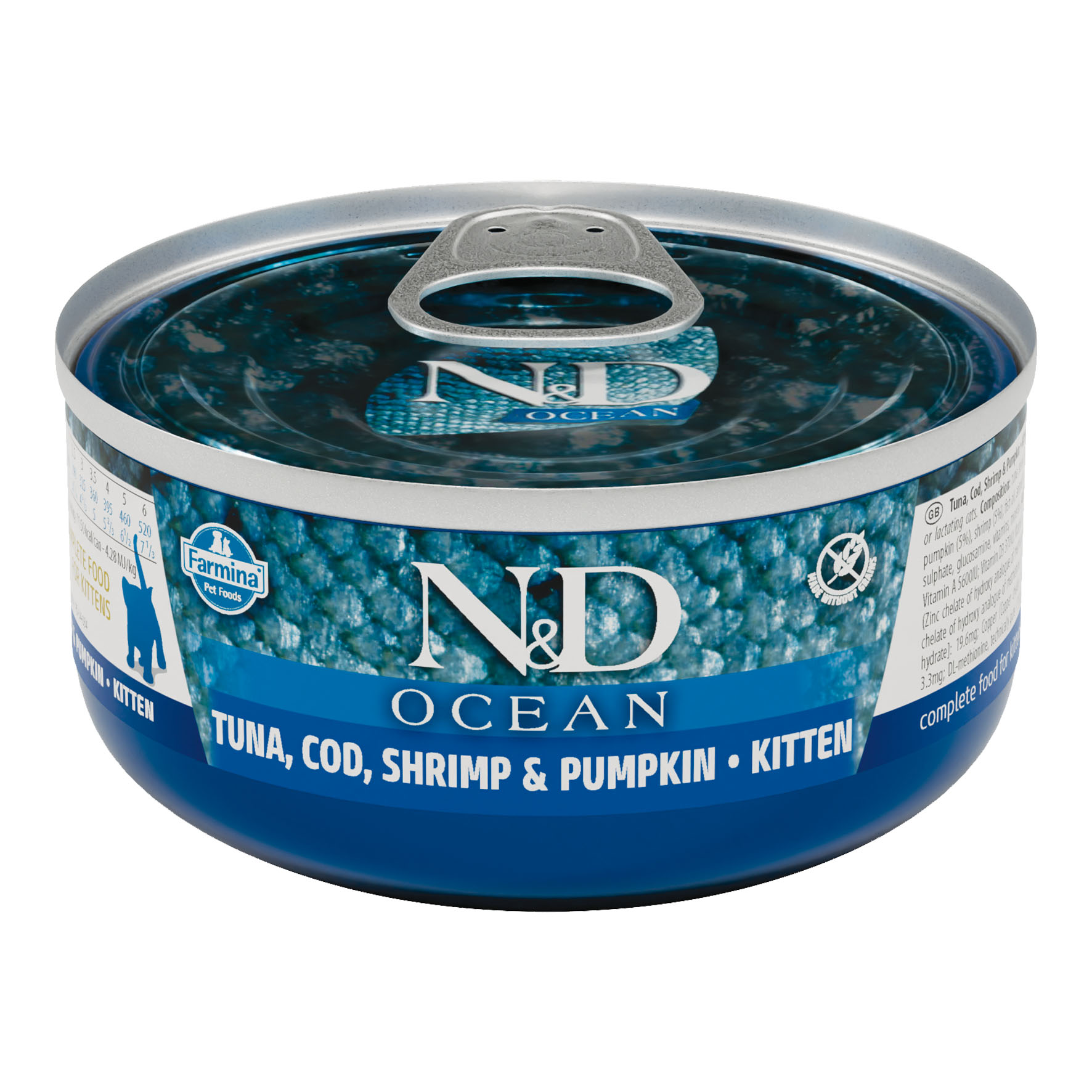 Farmina Cat N&D Ocean Thunfish, cabillaud, crevettes & citrouille Kitten nourriture humide, 70g