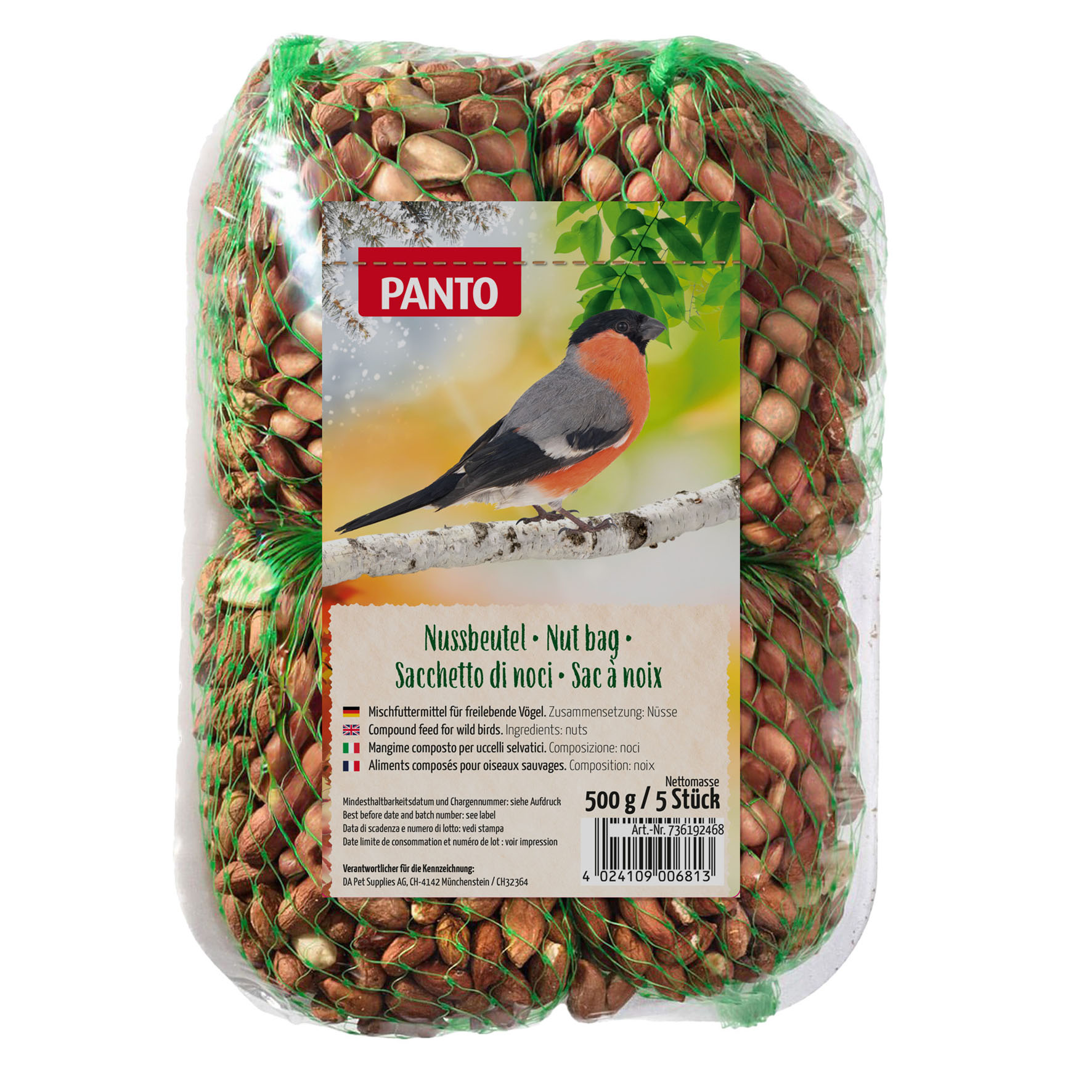Panto Nussbeutel für Wildvögel, 500g - 5Stk.