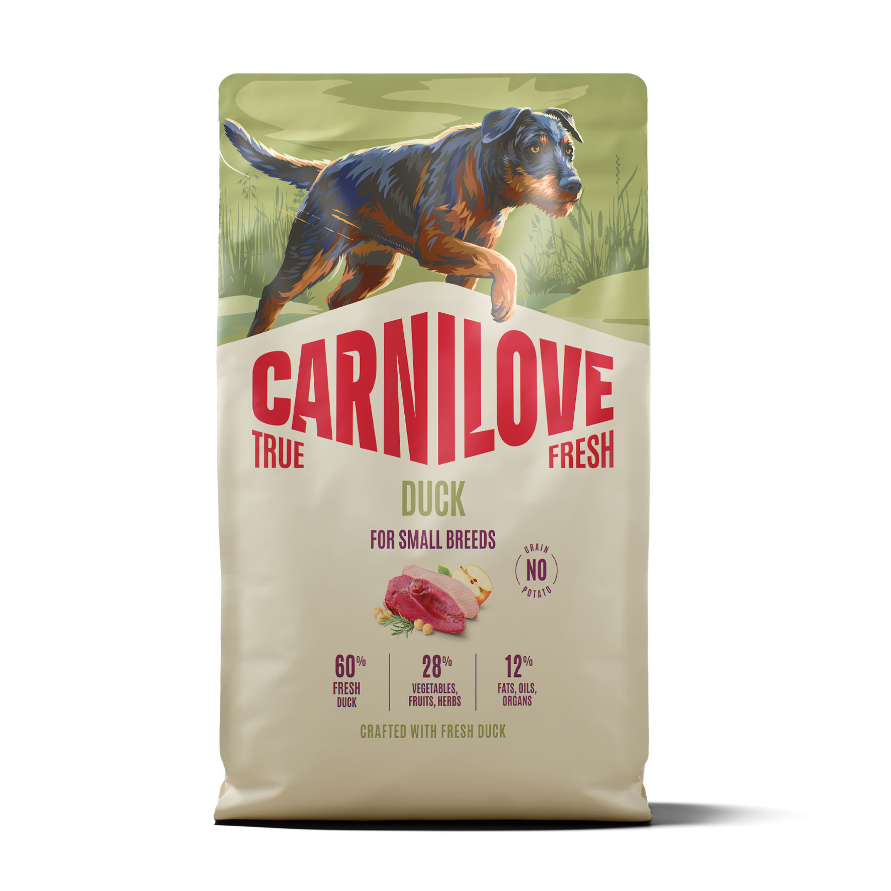 Carnilove Dog True Fresh Adult - Ente, Trockenfutter für Hunde kleiner Rassen, 4kg
