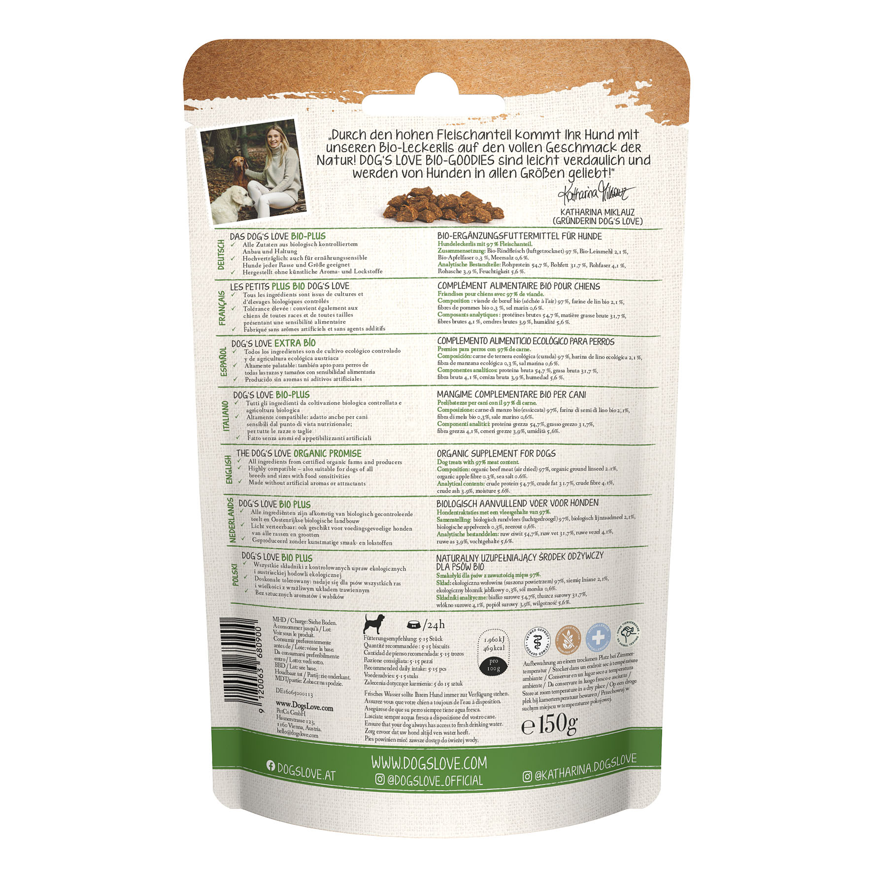 DOG'S LOVE Goodies 100% Bio avec boeuf