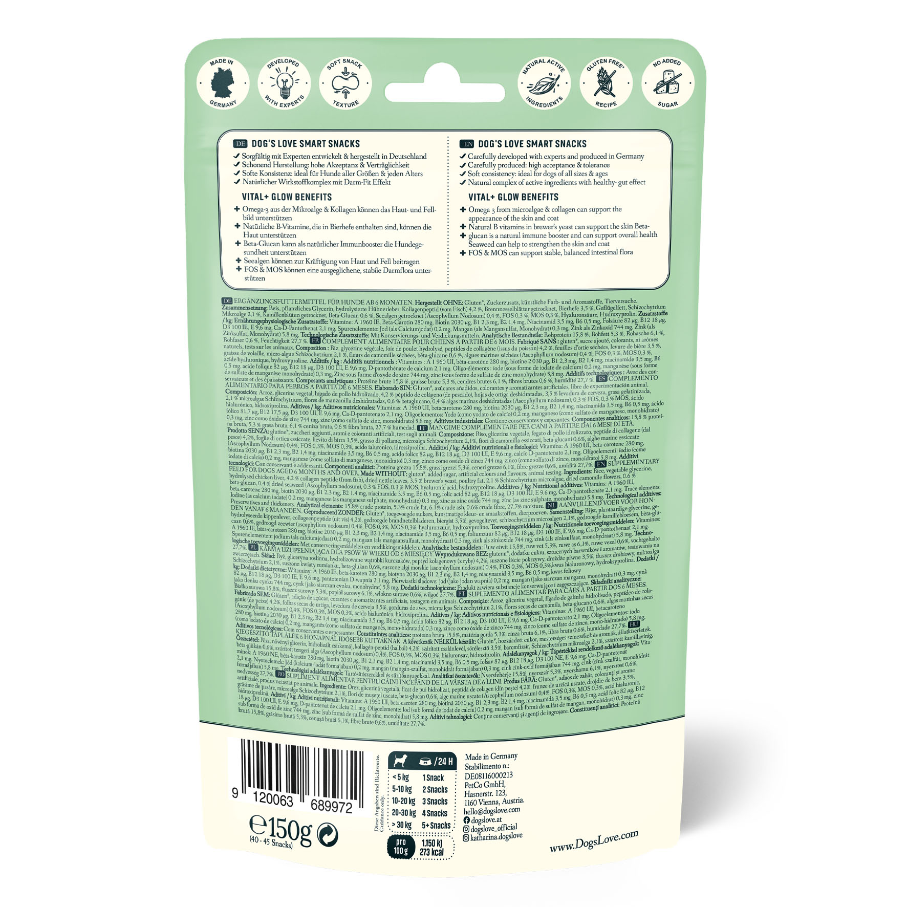 DOG'S LOVE Vital+ Smart Snacks GLOW 150g