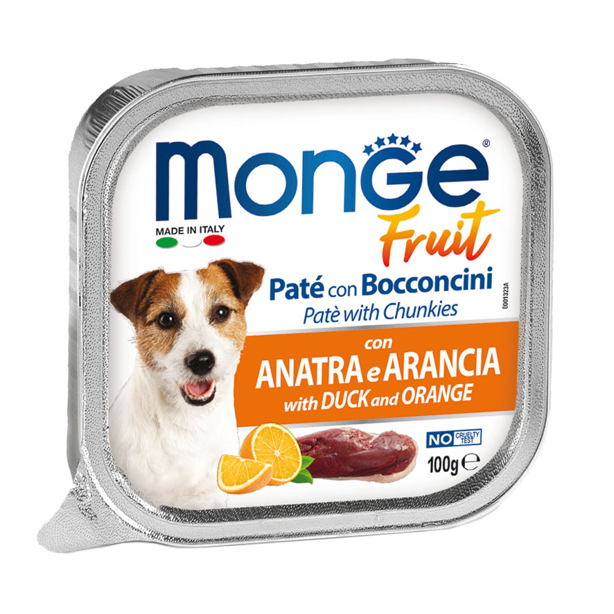 Monge Dog Fruit Paté canard avec orange, 100g