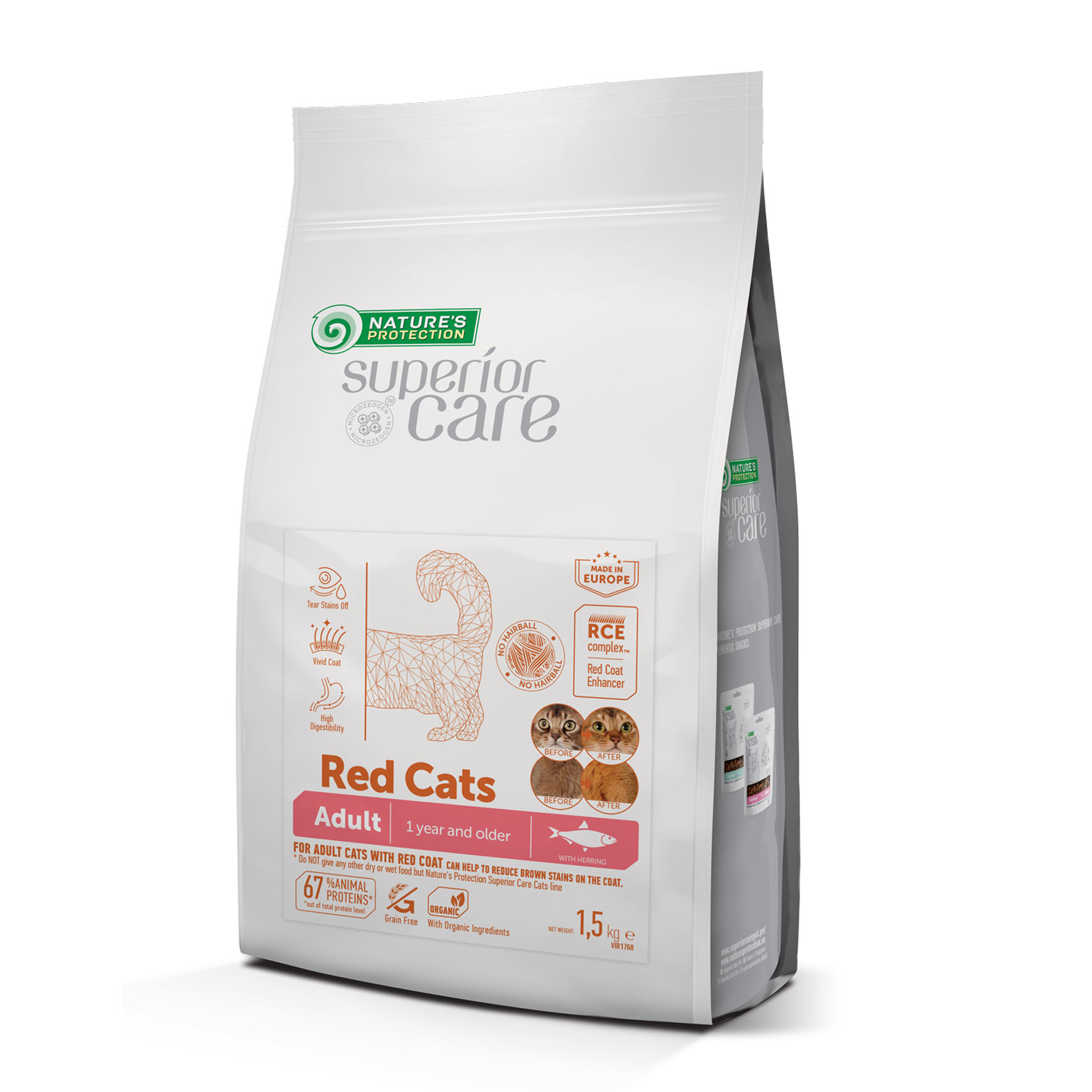 Foodwaste-Superior Care Red Cats Grain Free Adult Herring 1.5kg