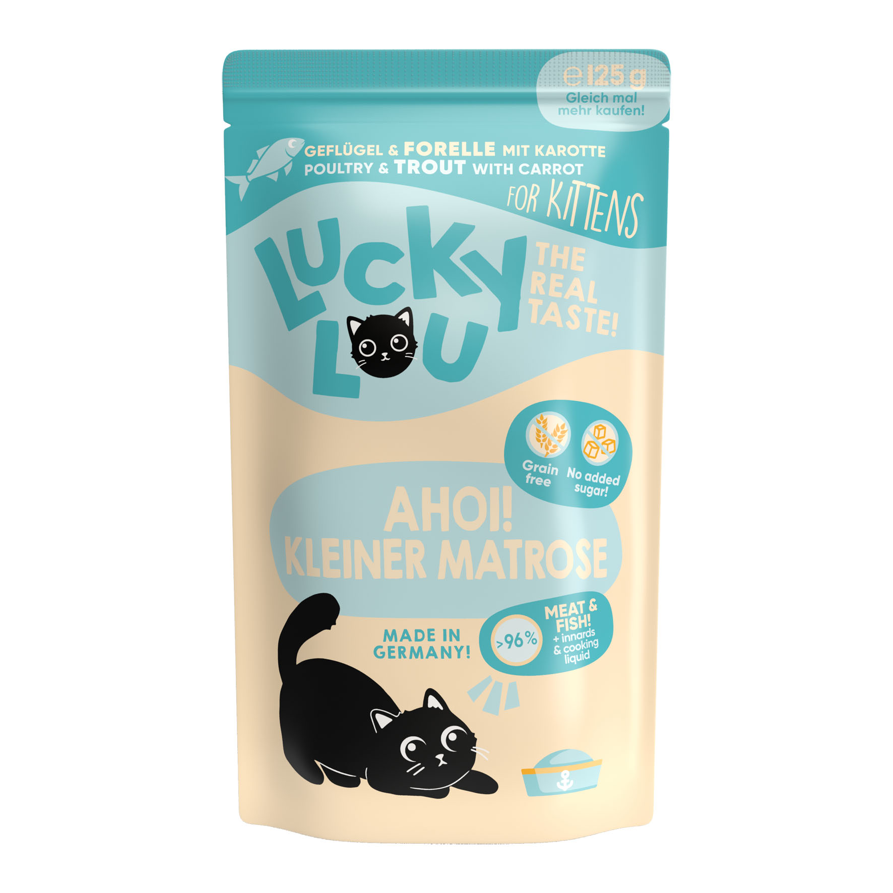 Lucky Lou chaton volaille & truite 125g