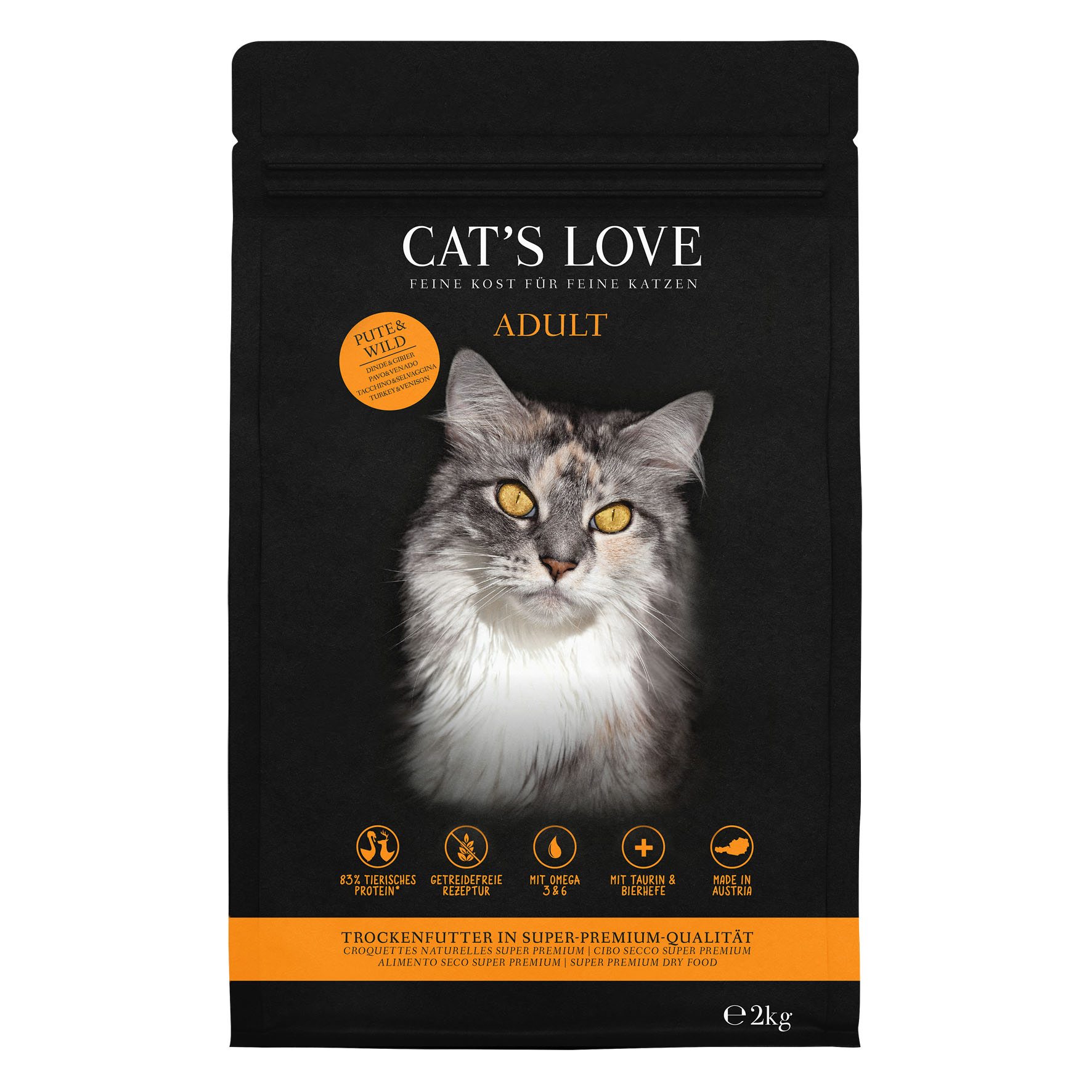 CAT'S LOVE Trocken Adult Truthahn & Wild, 2kg