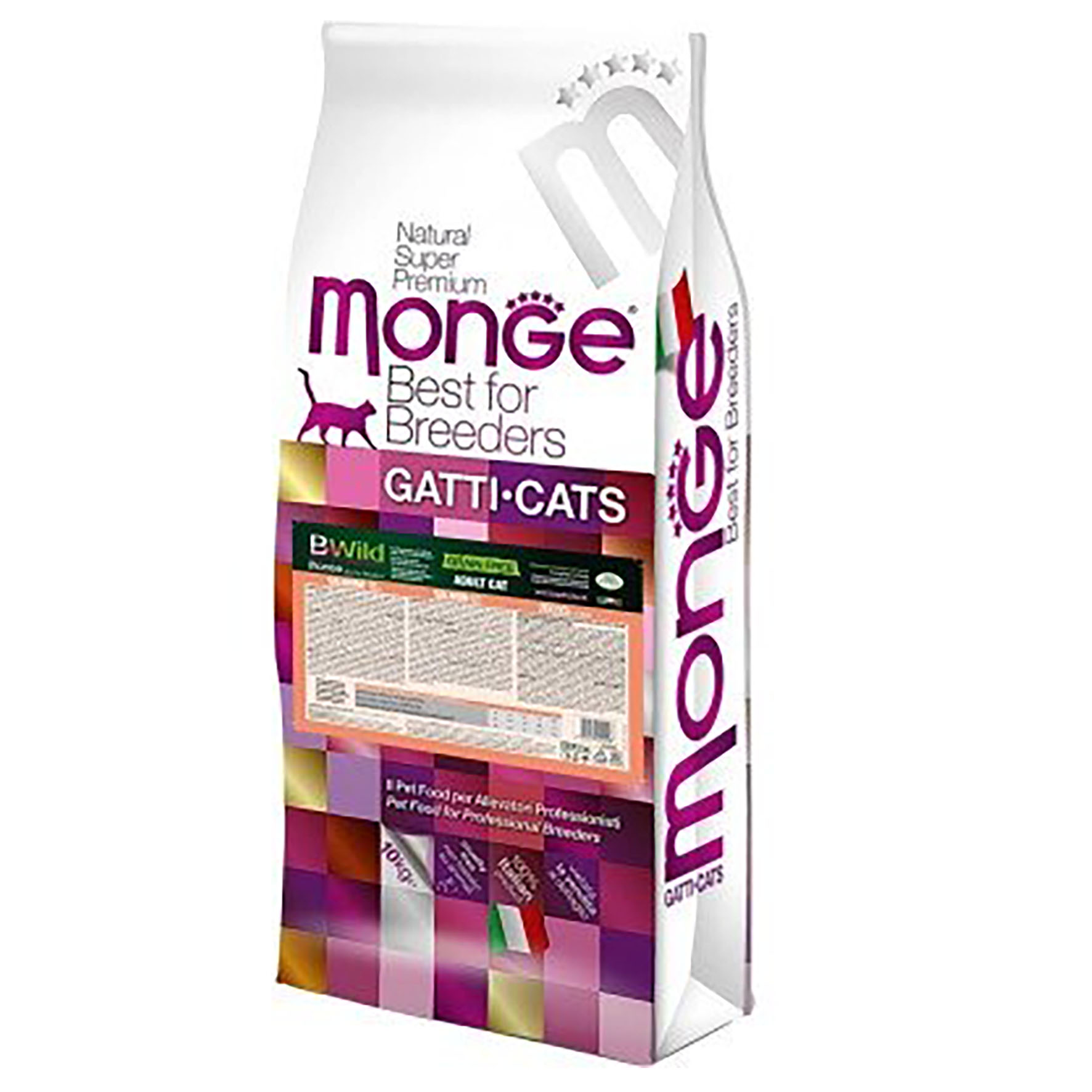 Monge Cat BWild Adult – Salmone, croccantini senza cereali per gatti, 10 kg