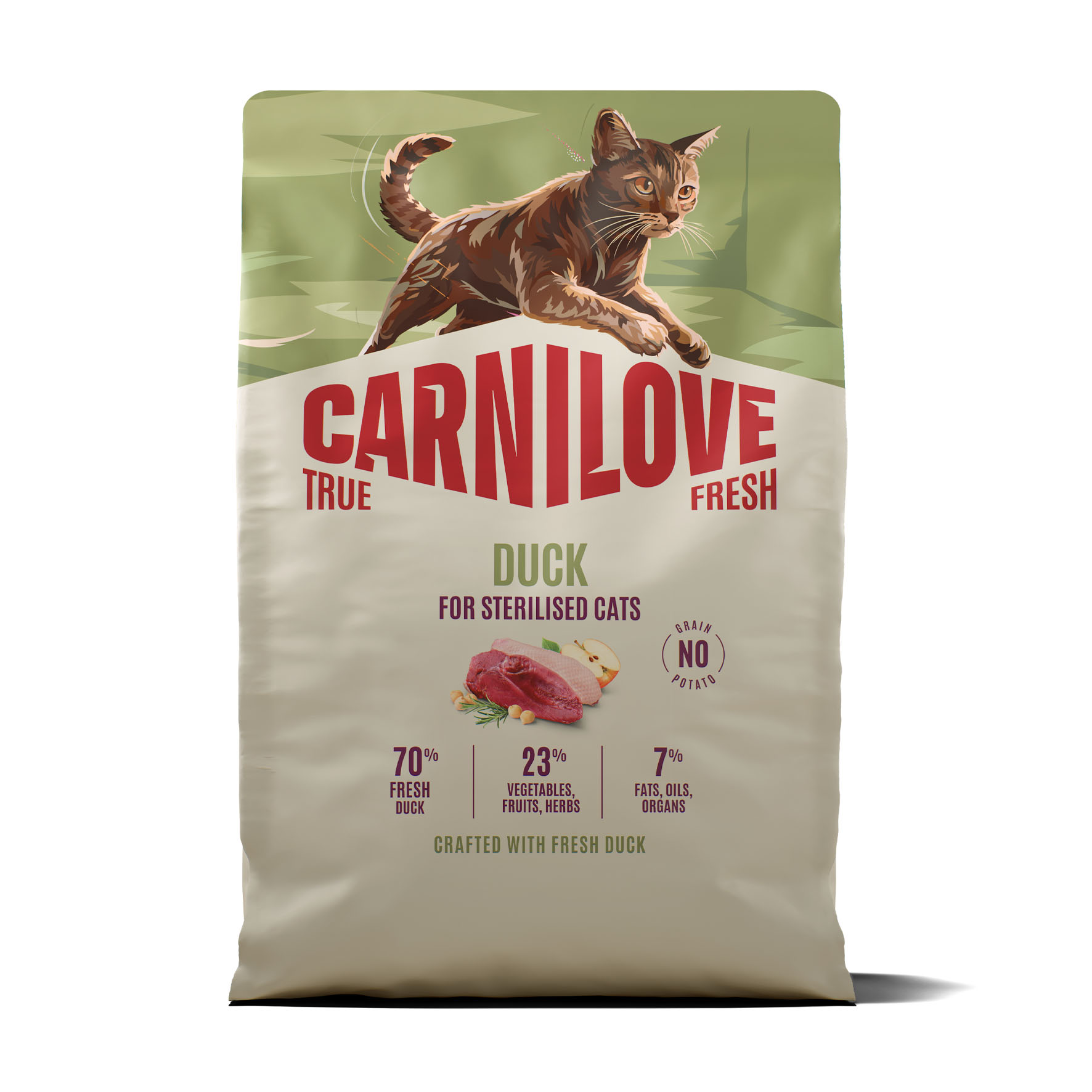 Carnilove Cat True Fresh Adult Sterilised – Ente, Trockenfutter für sterilisierte Katzen