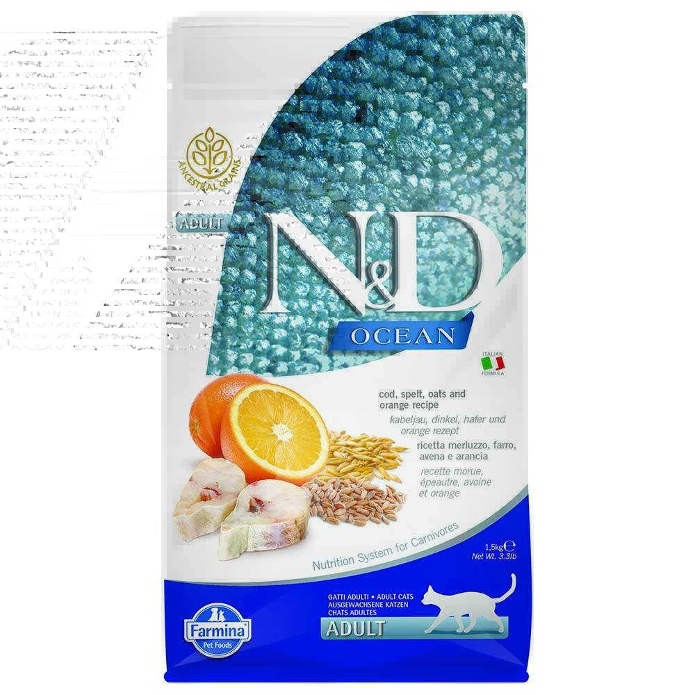 Farmina N&D Cat Ocean Adult Kabeljau&Dinkel&Hafer&Orange 