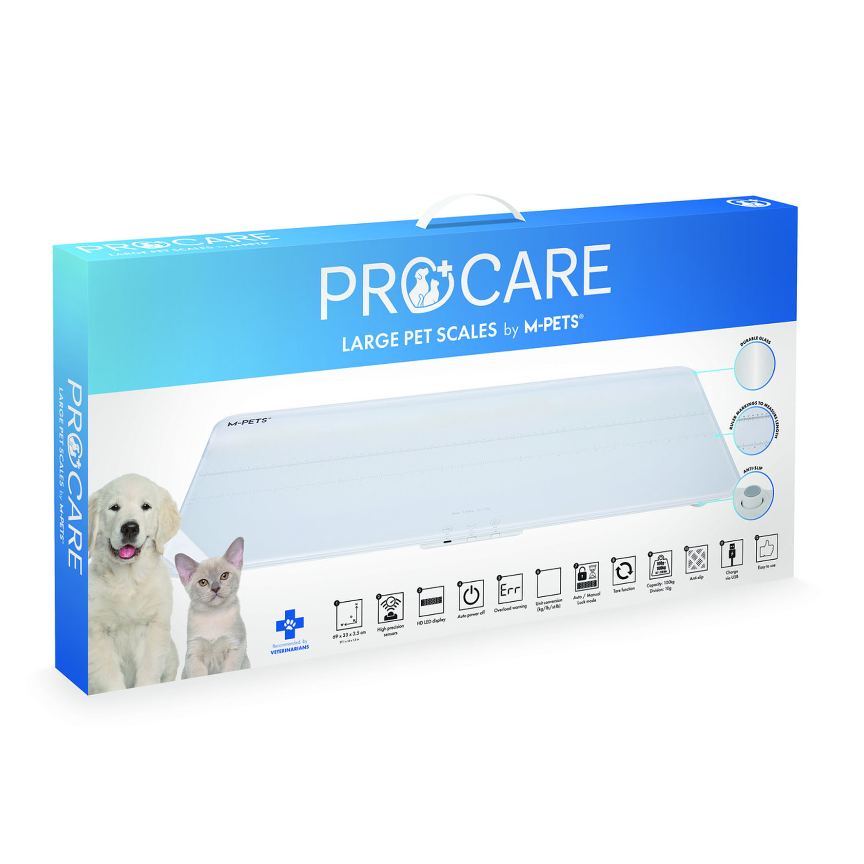 Balance pour chiens et chats M-Pets - Plage de pesée : 100 g à 100 kg