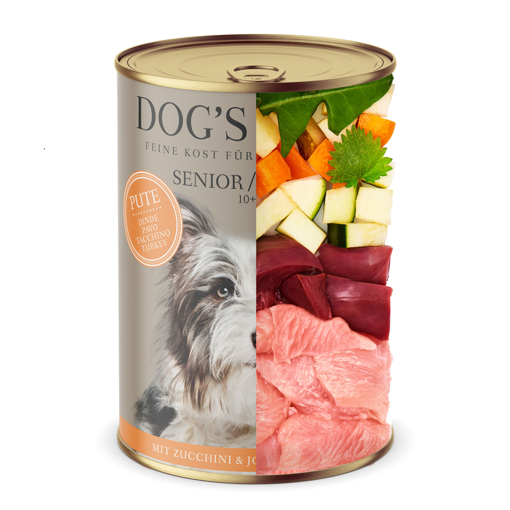 Dog‘s Love Senior Truthahn, Zucchini & Johanniskraut, 400g