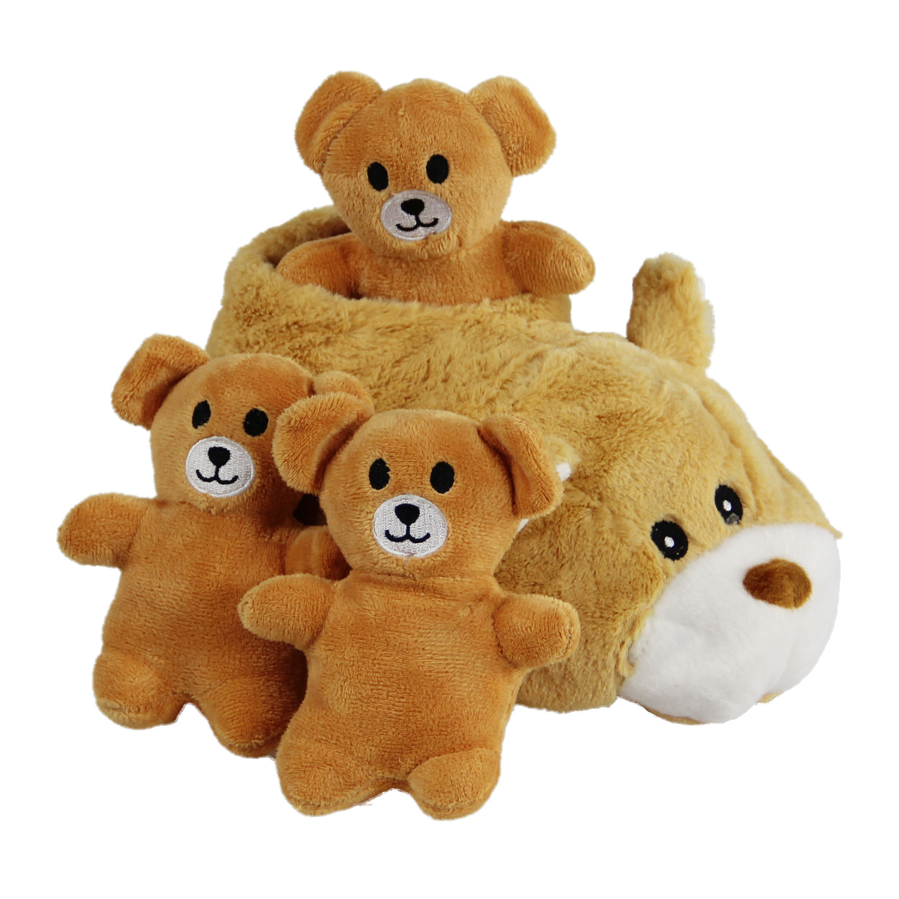 swisspet Chaussure d'ours en peluche, avec couineur, beige, 24x12x11cm