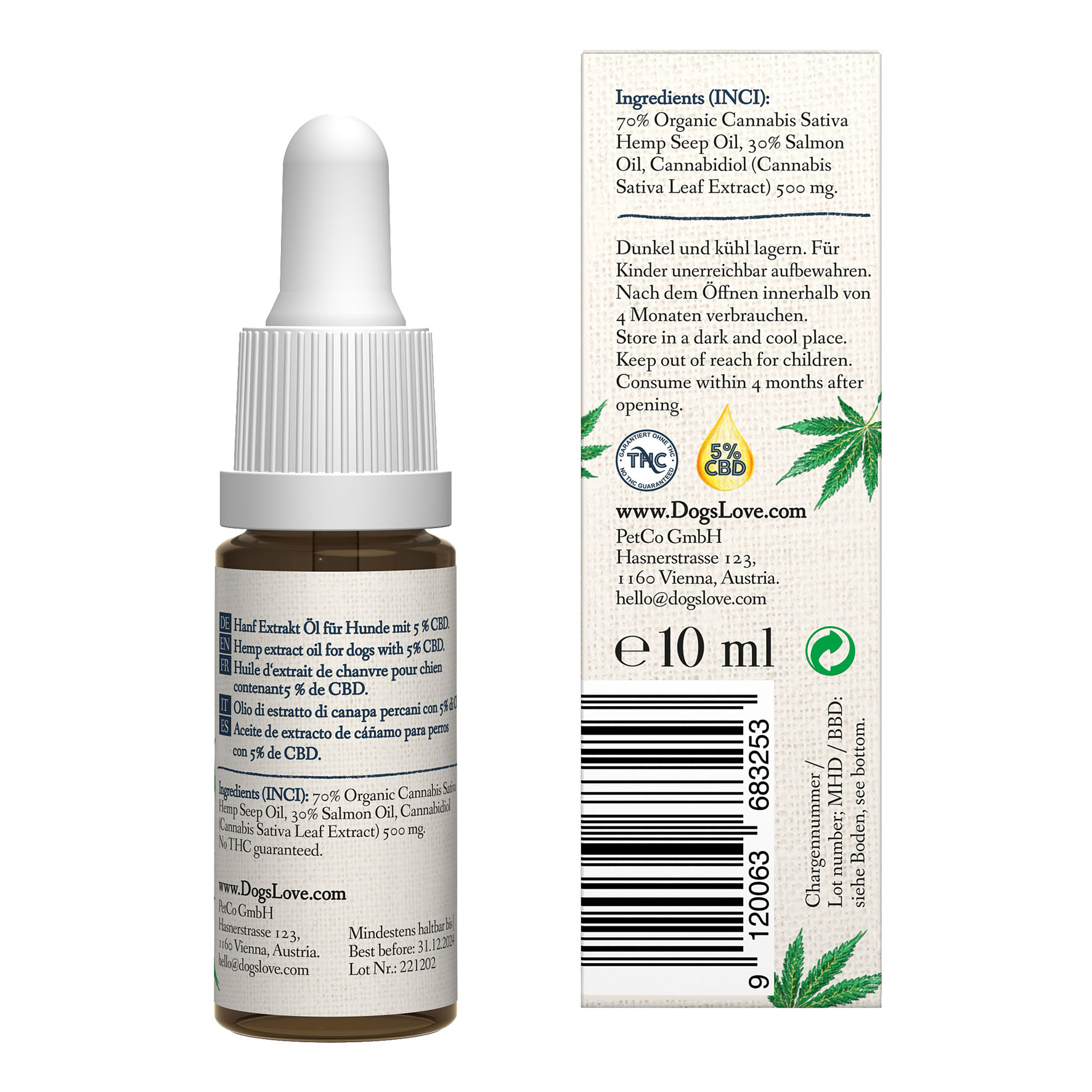 DOG'S LOVE Canna 5% Huile de CBD