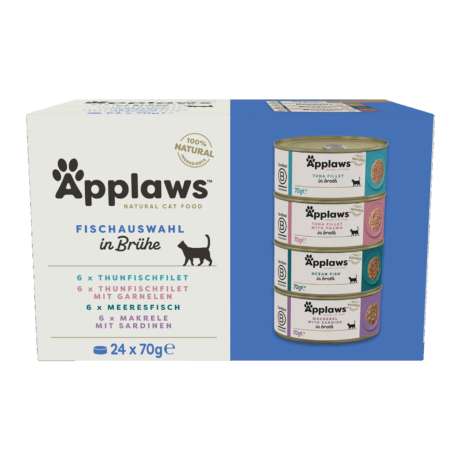 Applaws Sélection de poissons en bouillon Multipack, 24x70g