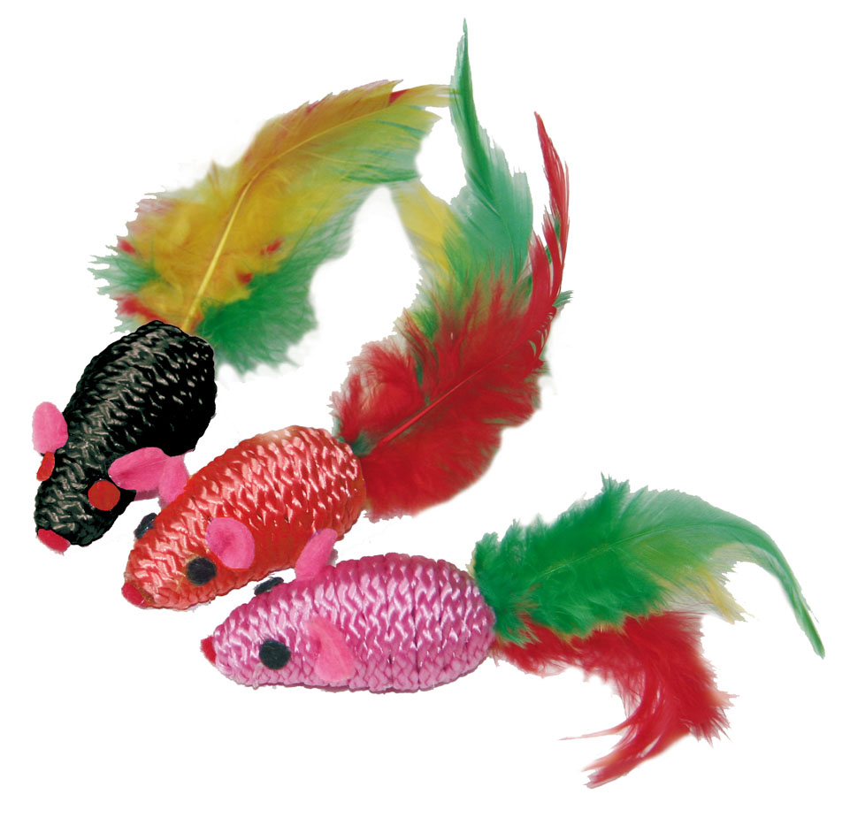 swisspet topo in filato sintetico con piuma