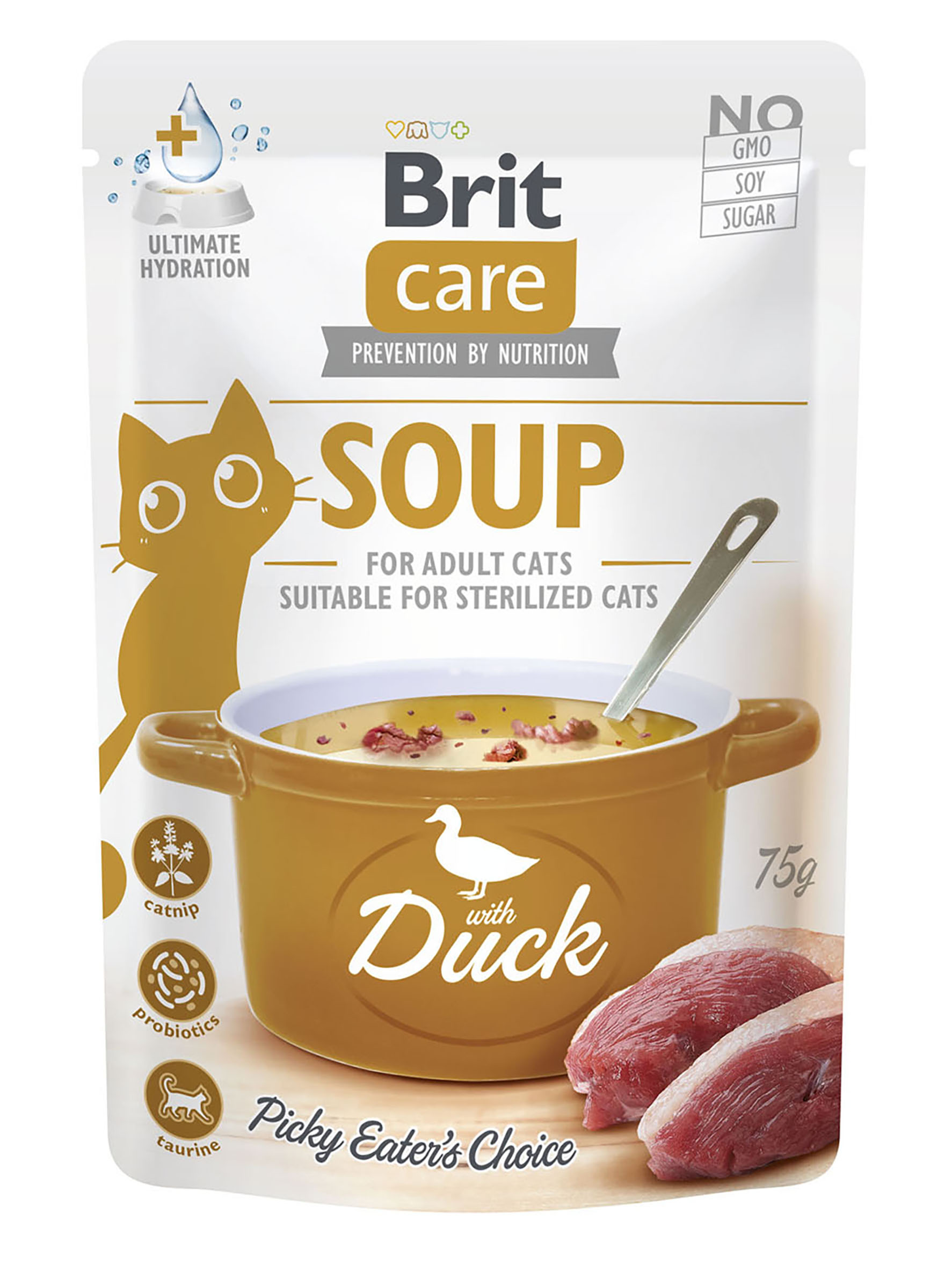 Brit Care soupe au canard en sachet - Soupe pour chats, 75 g
