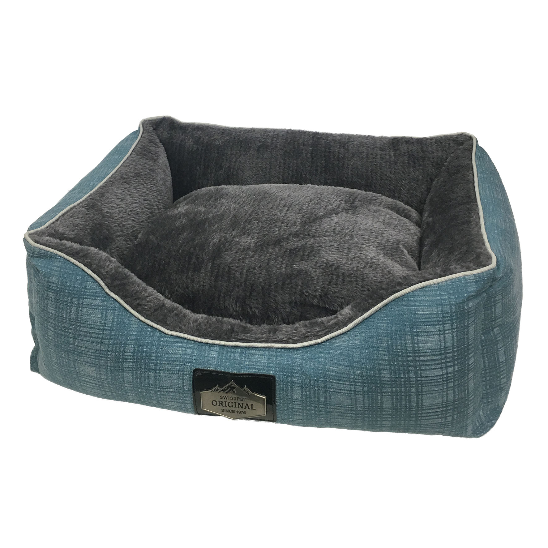 swisspet Hunde- & Katzenbett Joy, petrol-quadratisch M=60x50x18cm