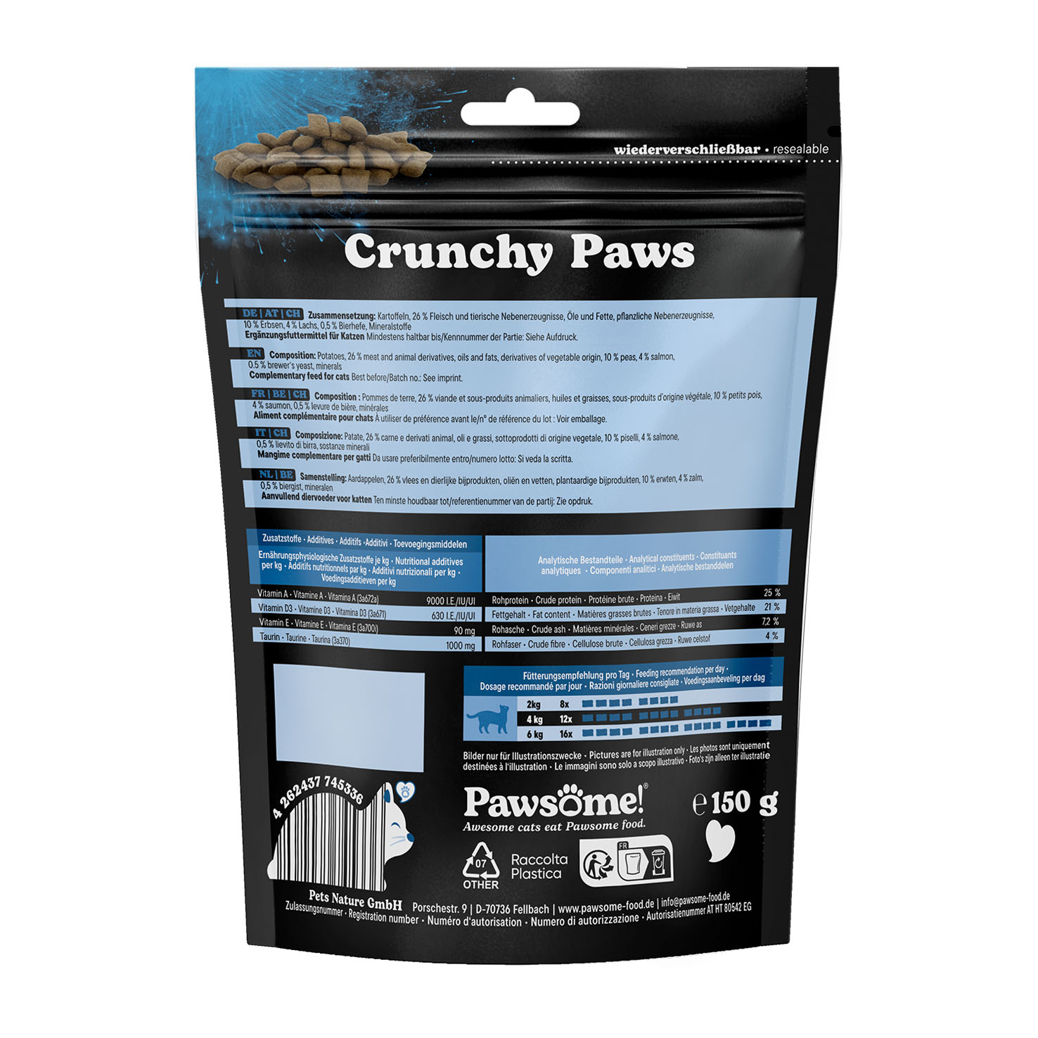 Pawsome! Crunchy Paws Lachs 150g