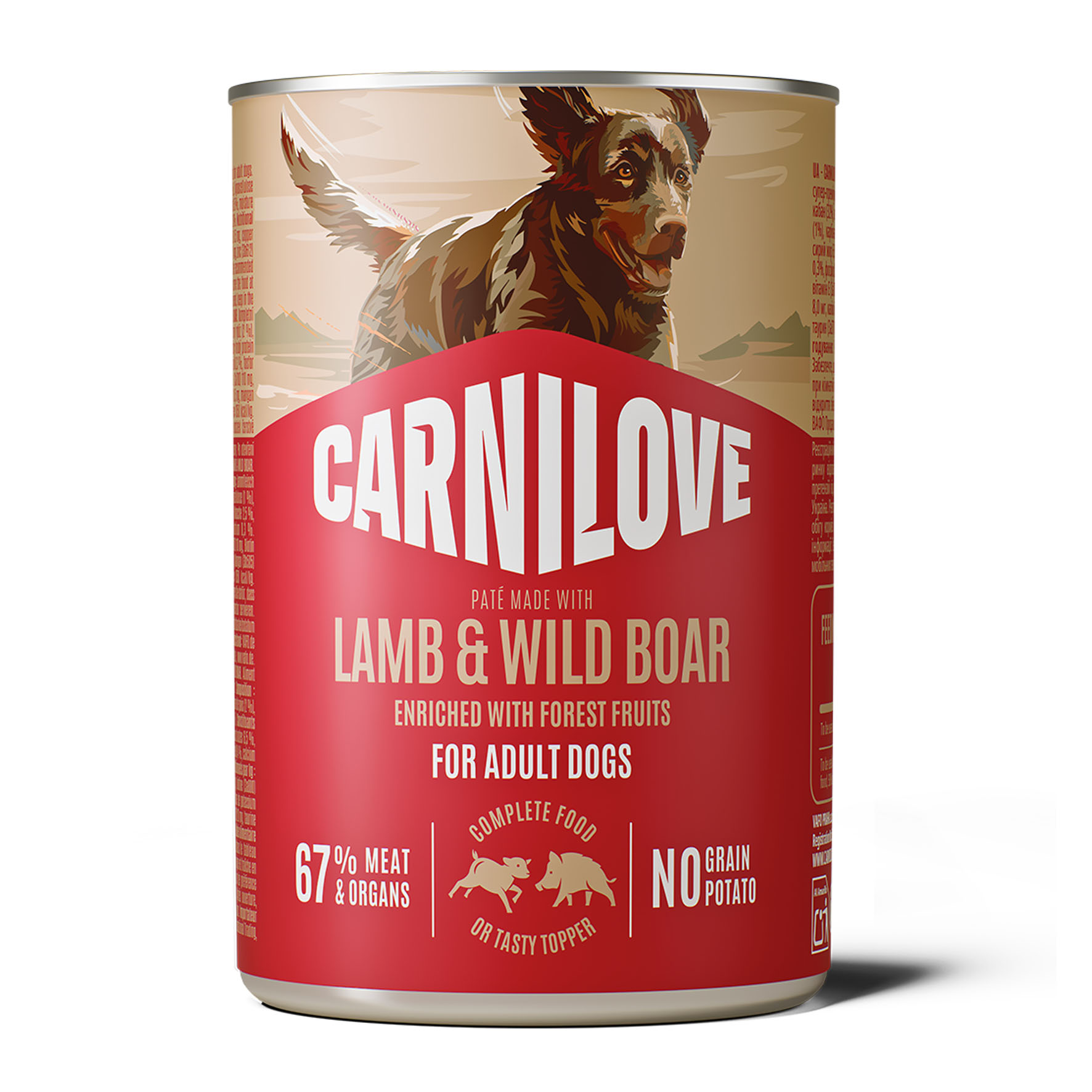Carnilove Dog Paté - Lamm & Wildschwein, Nassfutter für Hunde, 400g