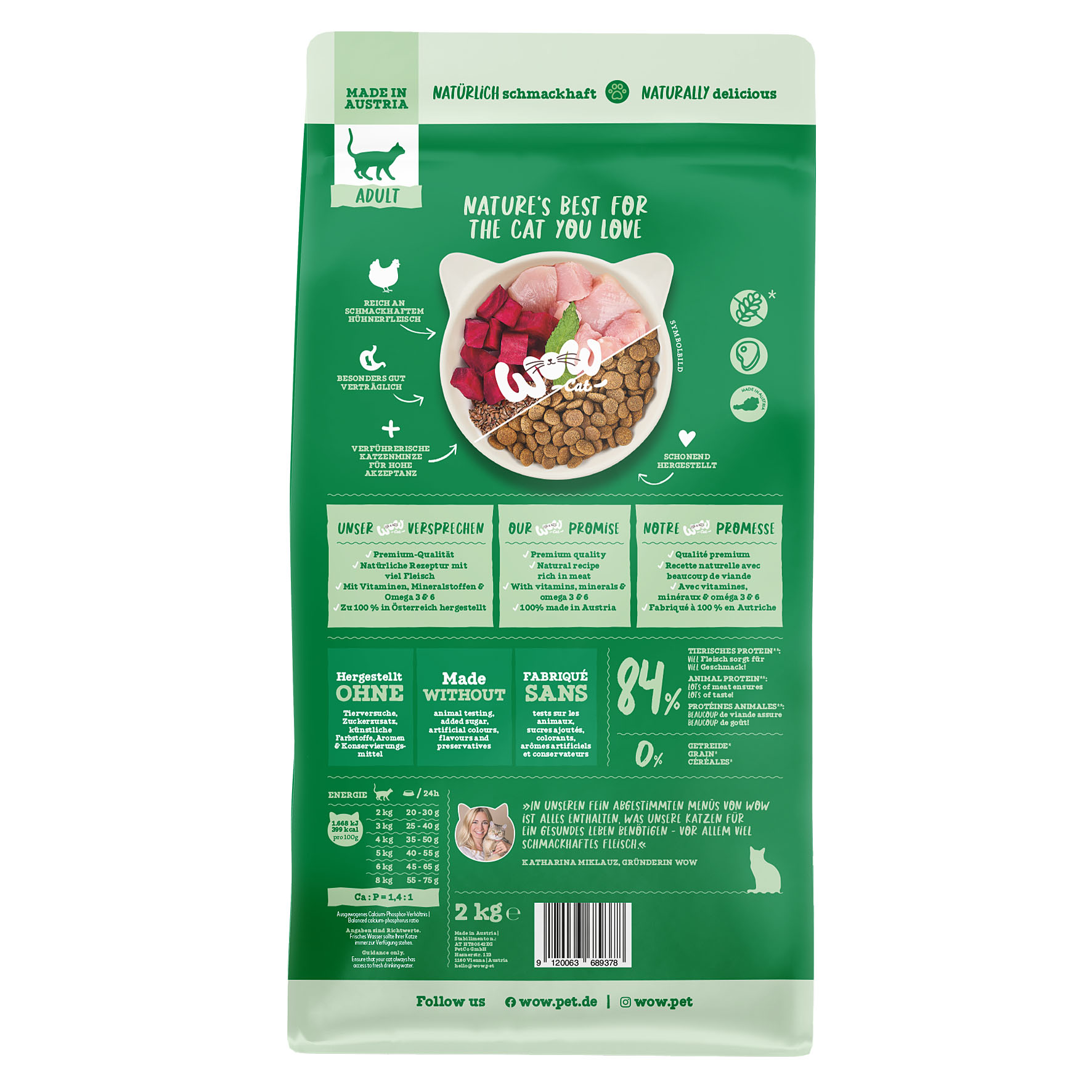 WOW Cat Adult mit Huhn, 2kg