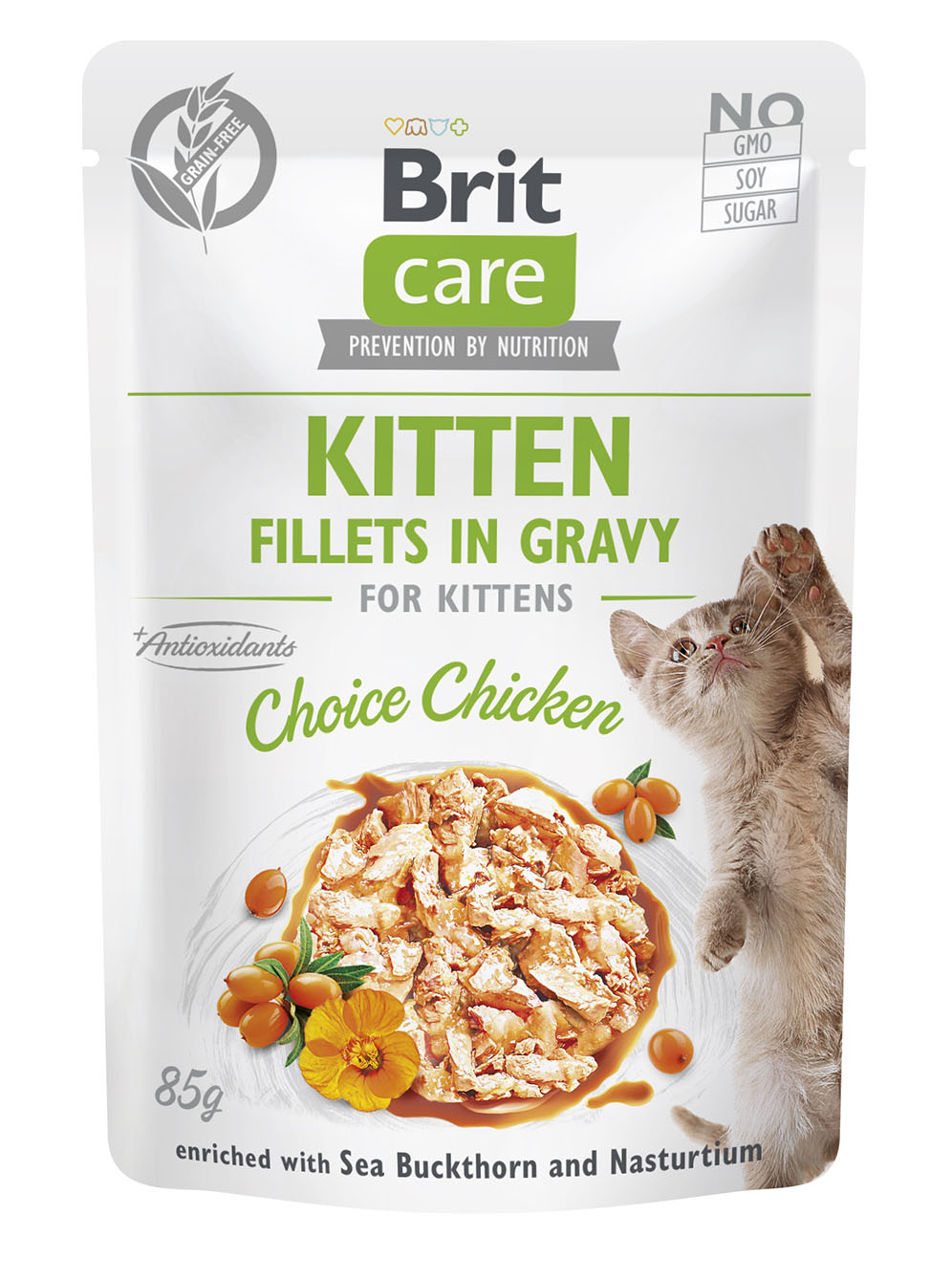 Brit Care Cat Filets KITTEN mit Huhn, Nassfutter für Kätzchen, 85g