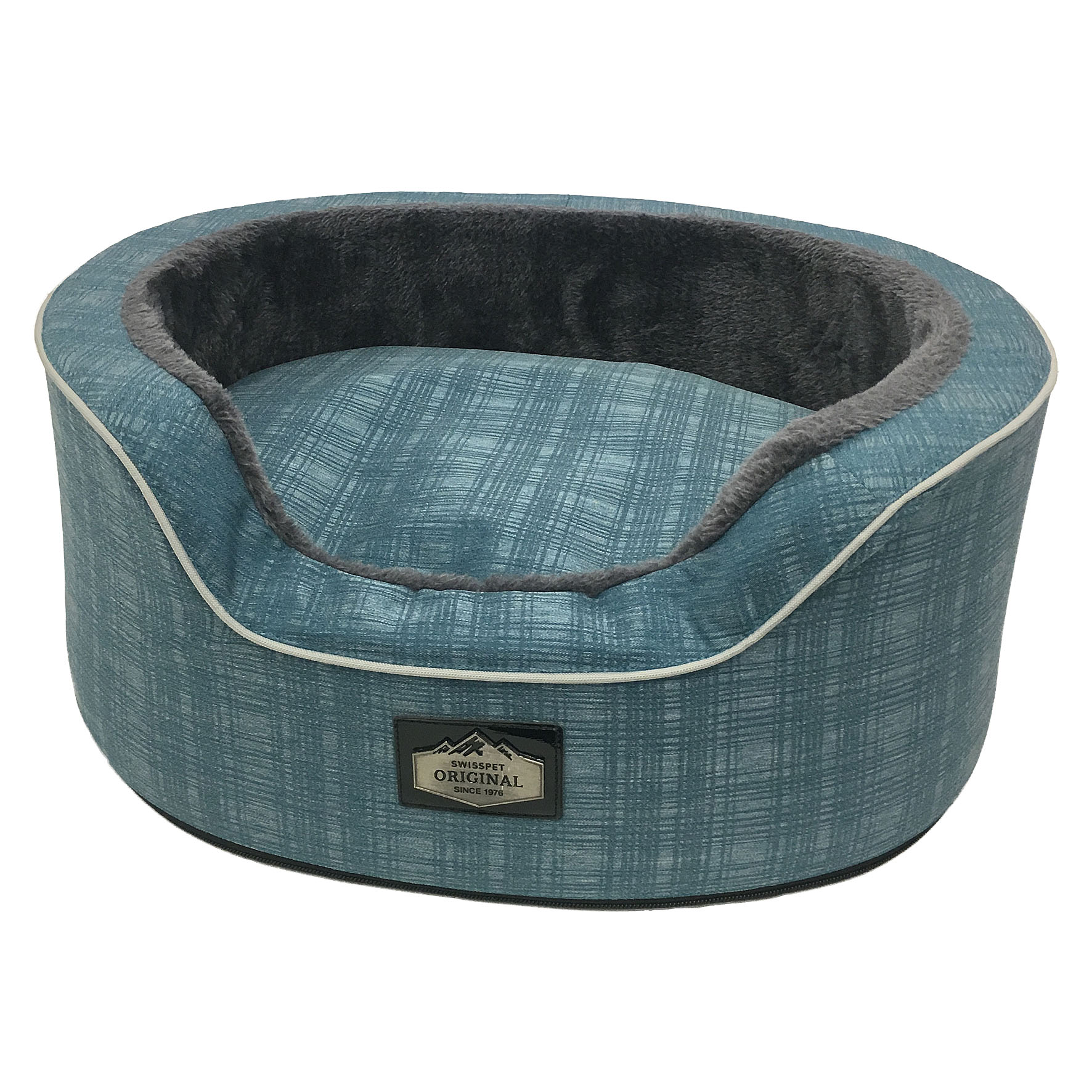 swisspet Letto per cani e gatti Joy, petrolio-ovale M=65x45x25cm