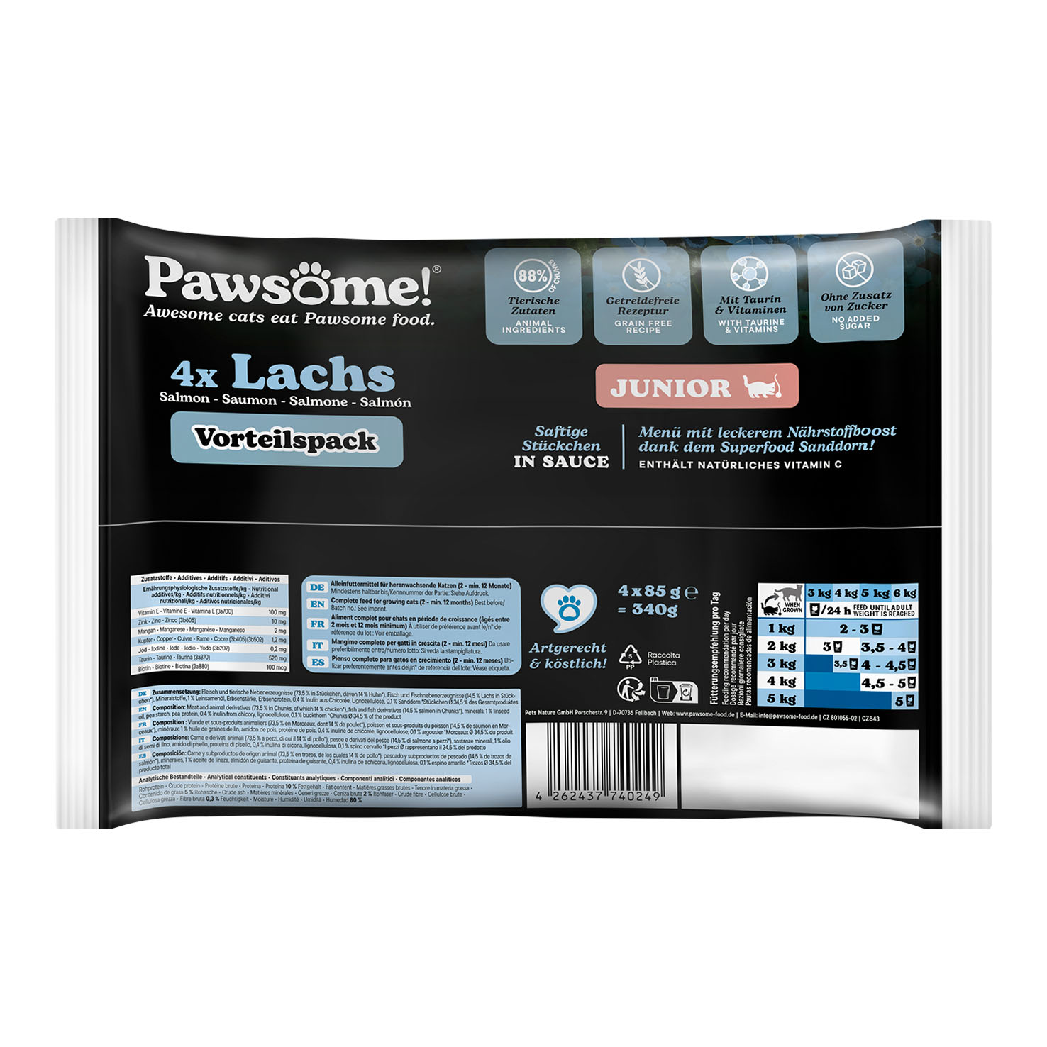 Pawsome Kitten Lachs 4x85g