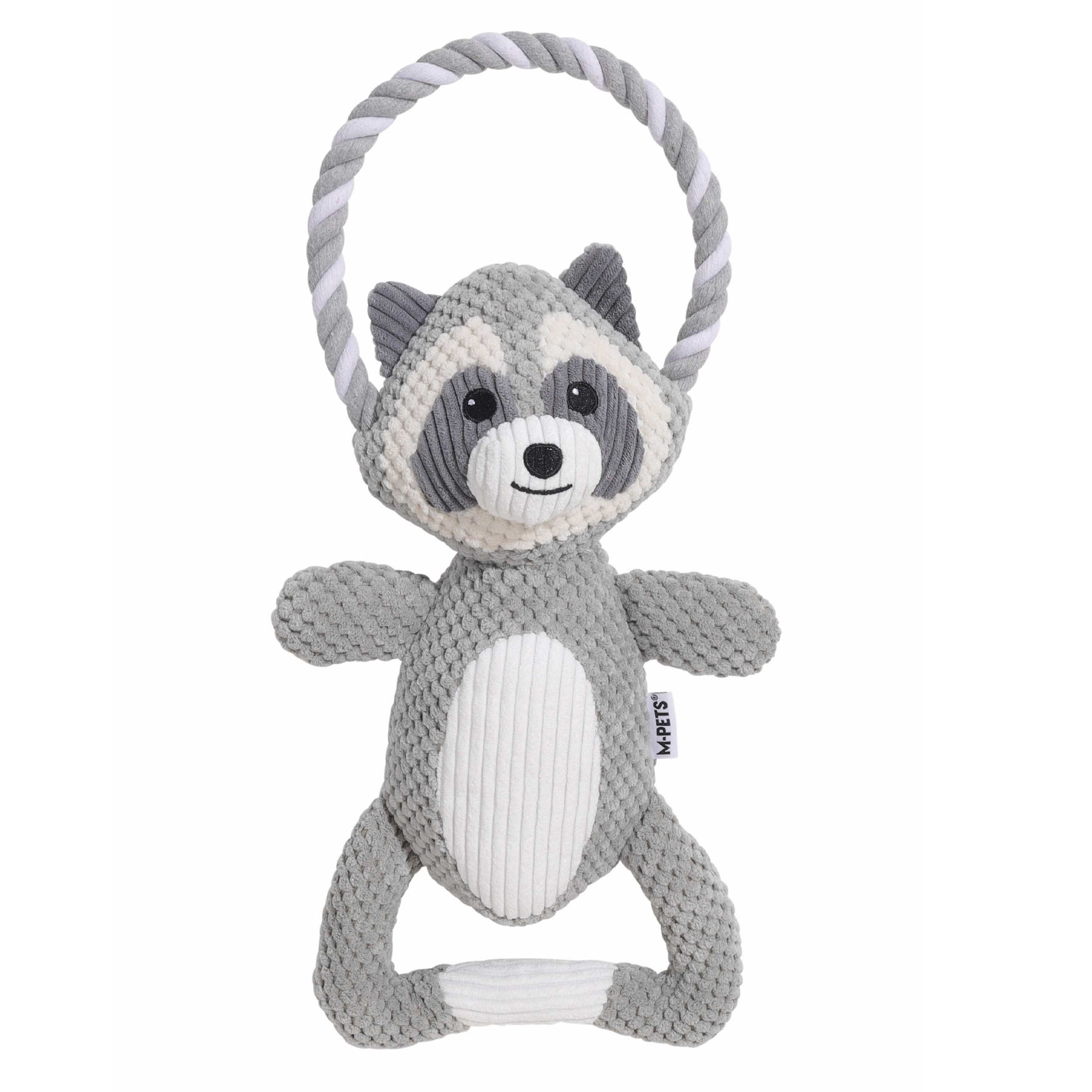 M-Pets Hundespielzeug Waschbär, weiss & grau, 35 x 19 x 8 cm