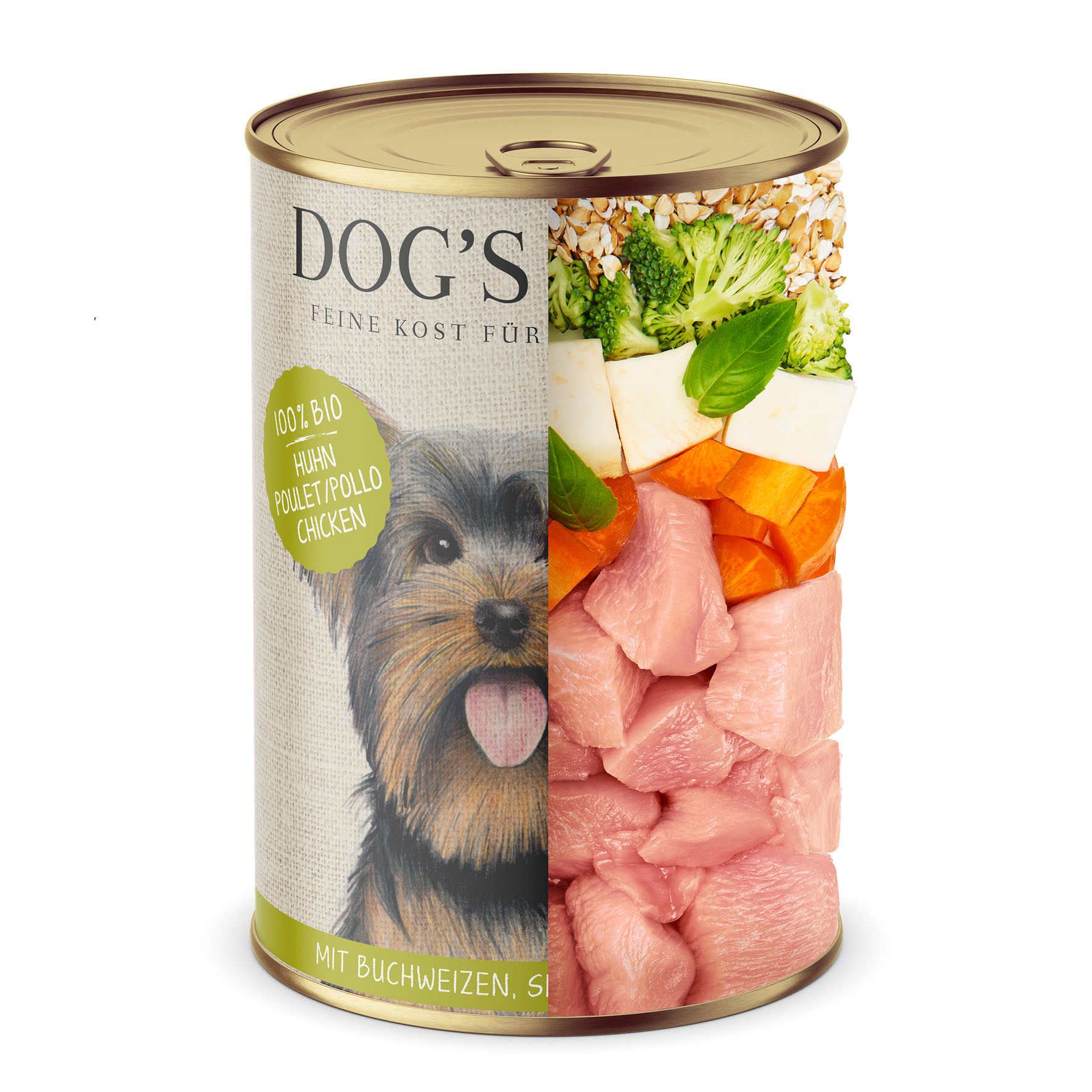 Dog‘s Love BIO Huhn, Buchweizen, Sellerie & Basilikum, 400g