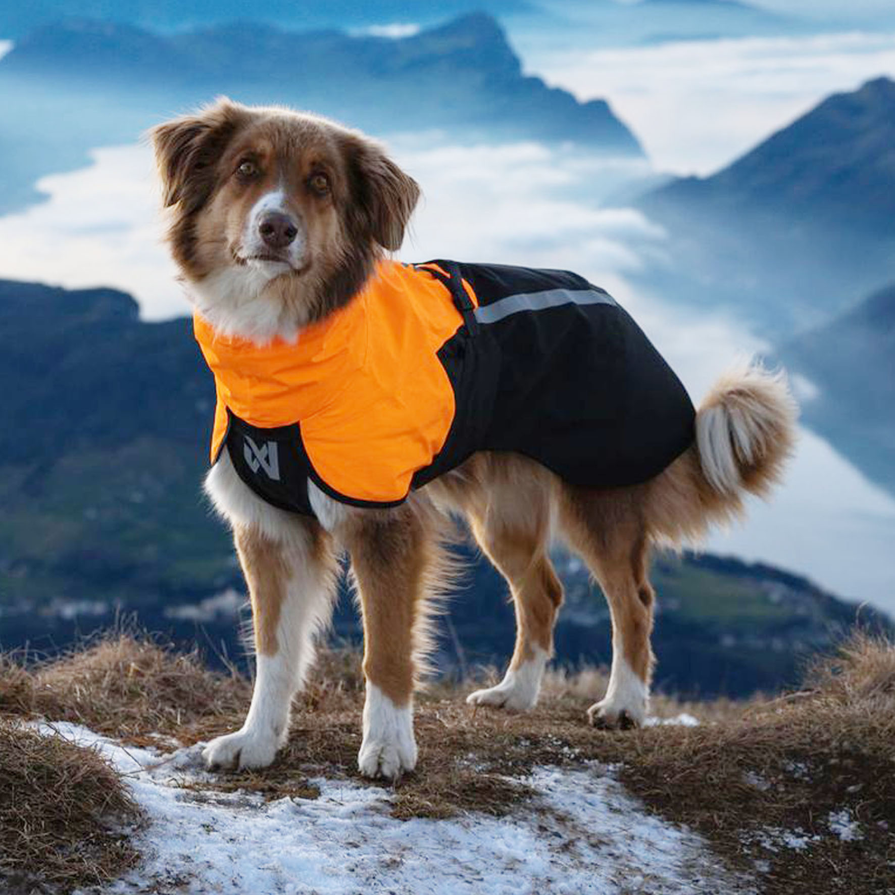 Non-stop Regenmantel Fjord 2.0, schwarz/orange, 50cm