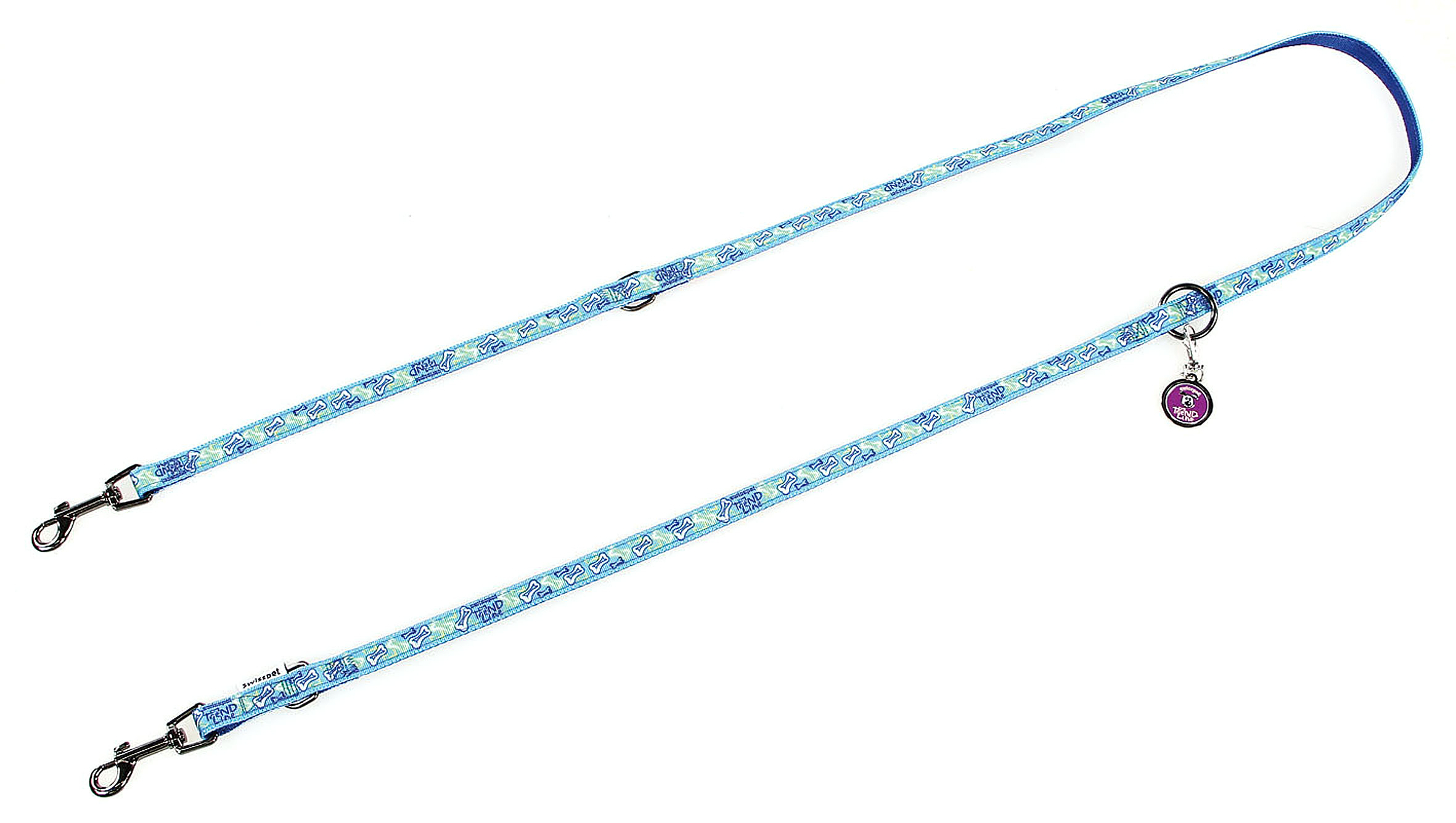 TrendLine laisse Boneworld, bleu, 25mm/180cm