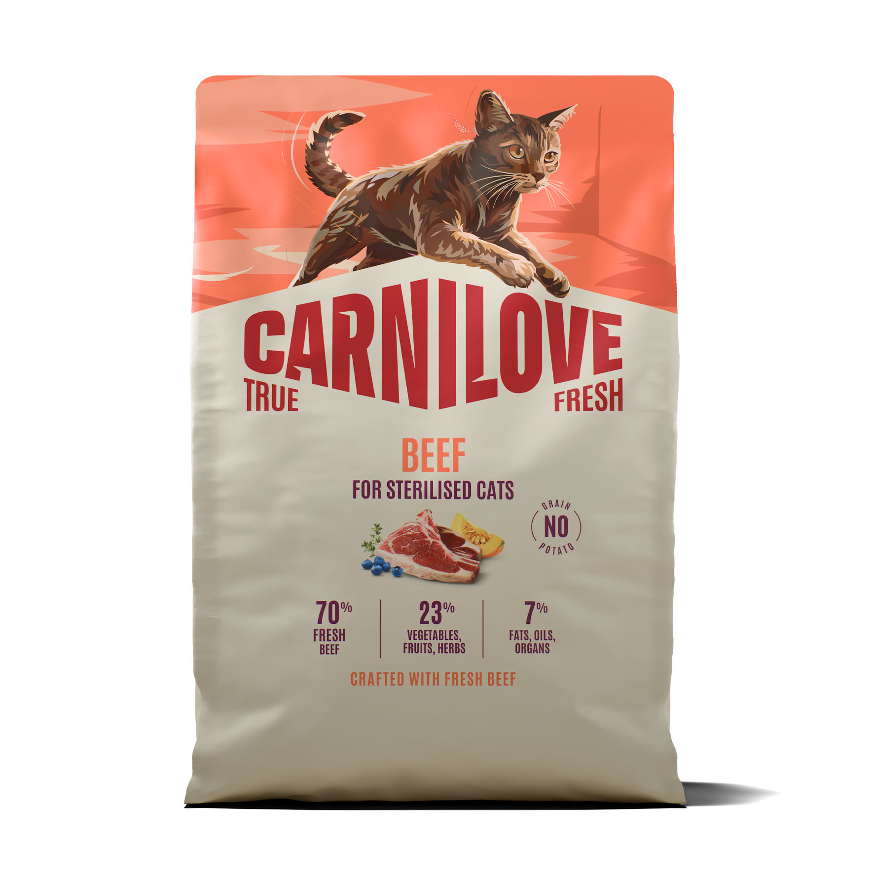 Carnilove Cat True Fresh Adult Sterilised – Rind, Trockenfutter für sterilisierte Katzen