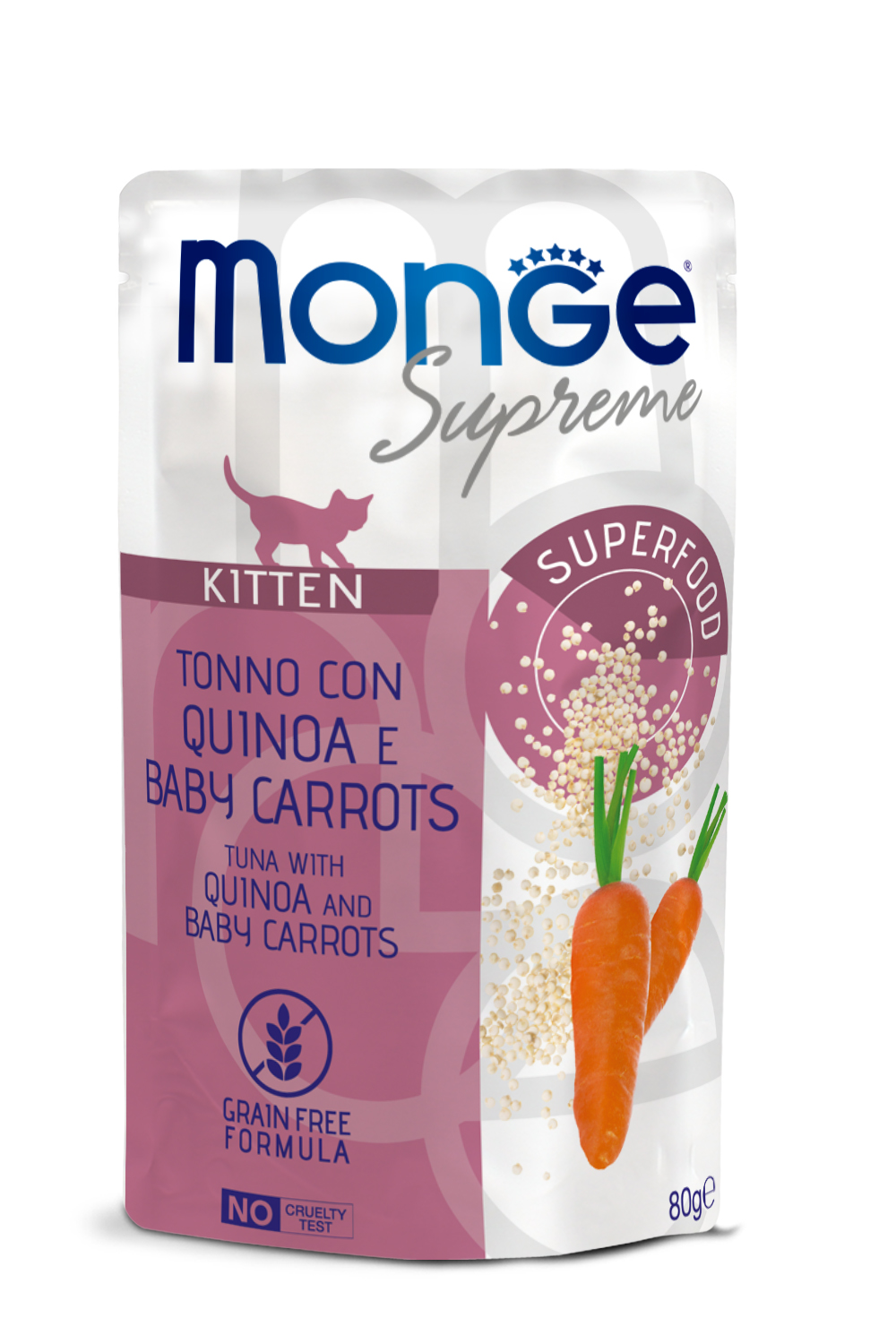 Monge Supreme sachet Kitten Thunfisch mit Quinoa und Mini-Möhren, 80g
