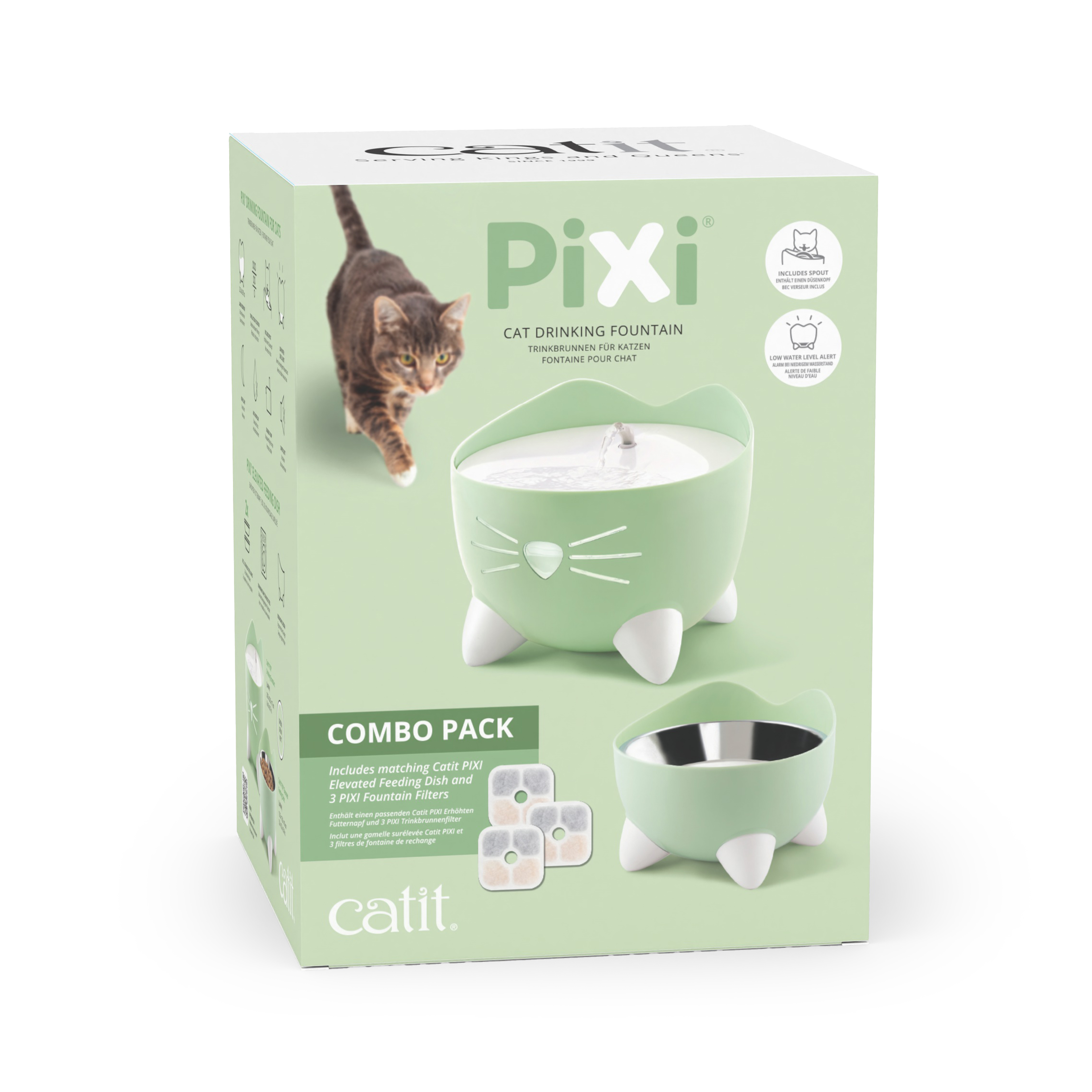 Catit Pixi Combo Pack Trinkbrunnen & Futternapf, grün