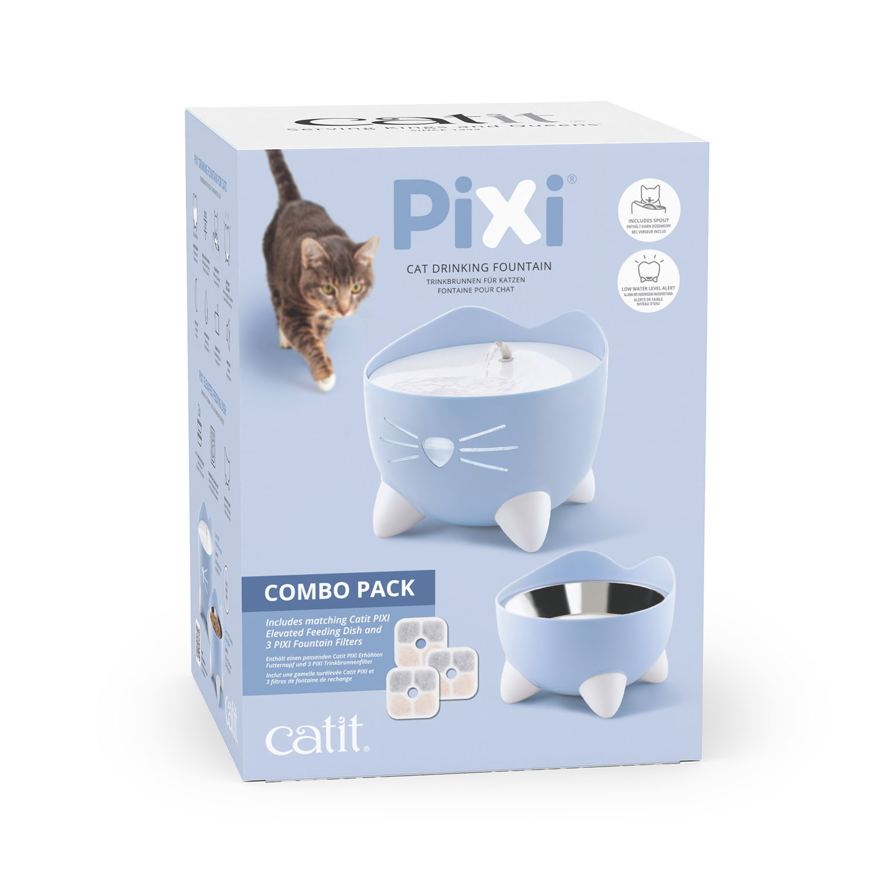 Catit Pixi Combo Pack Trinkbrunnen & Futternapf, blau