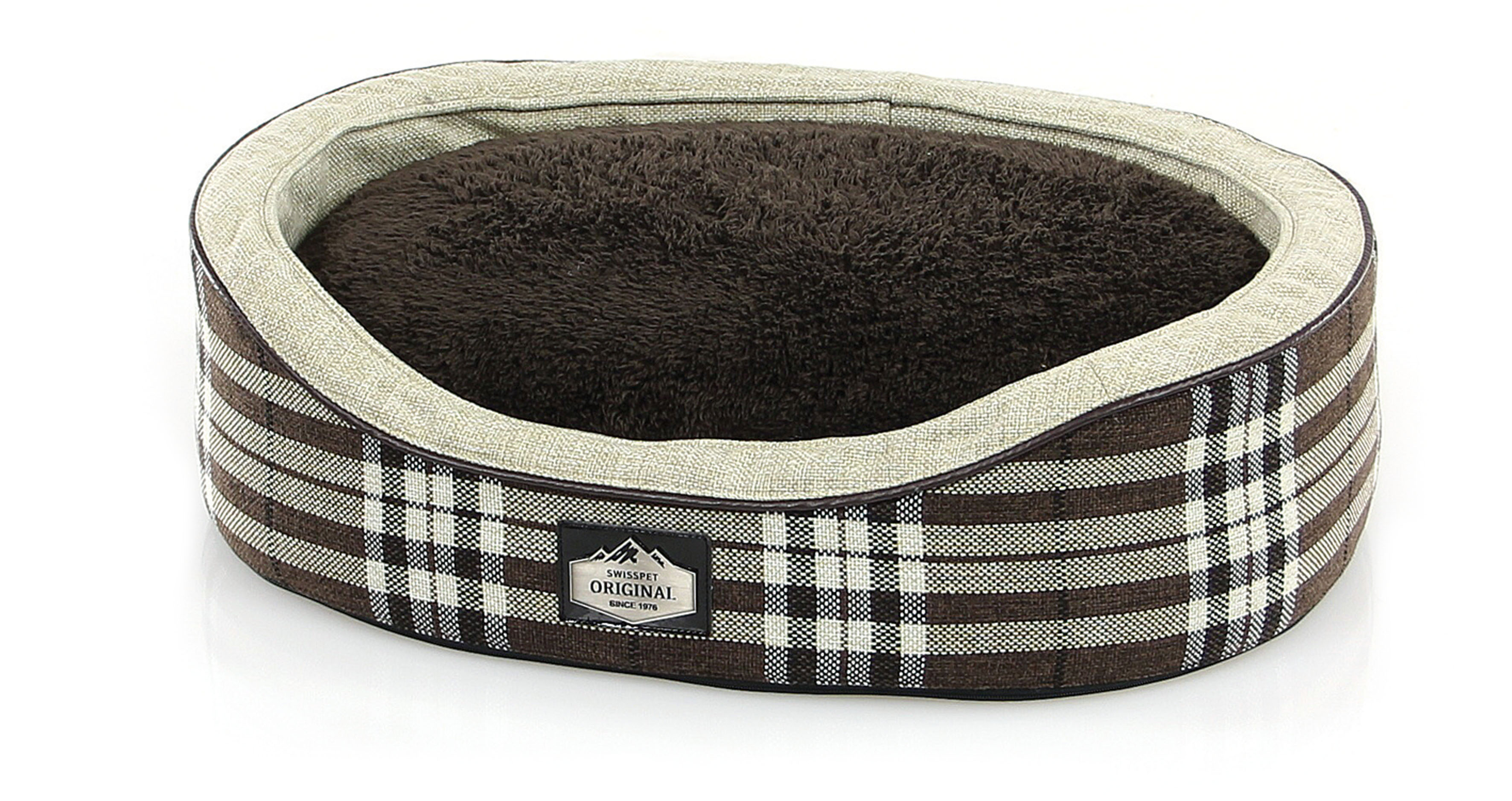 swisspet Letto in peluche extra morbido per cani e gatti Lomma, ovale, S, 50x40x13cm