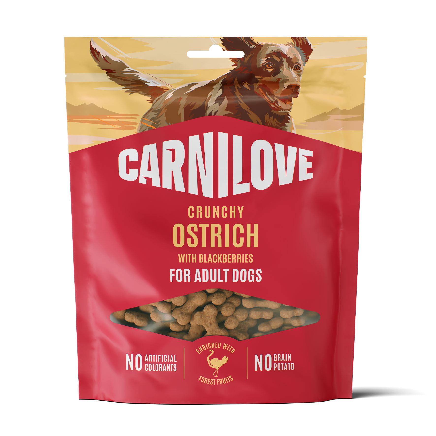 Carnilove Dog Crunchy Snack - Strauss & Brombeeren, Hundesnacks, 200g