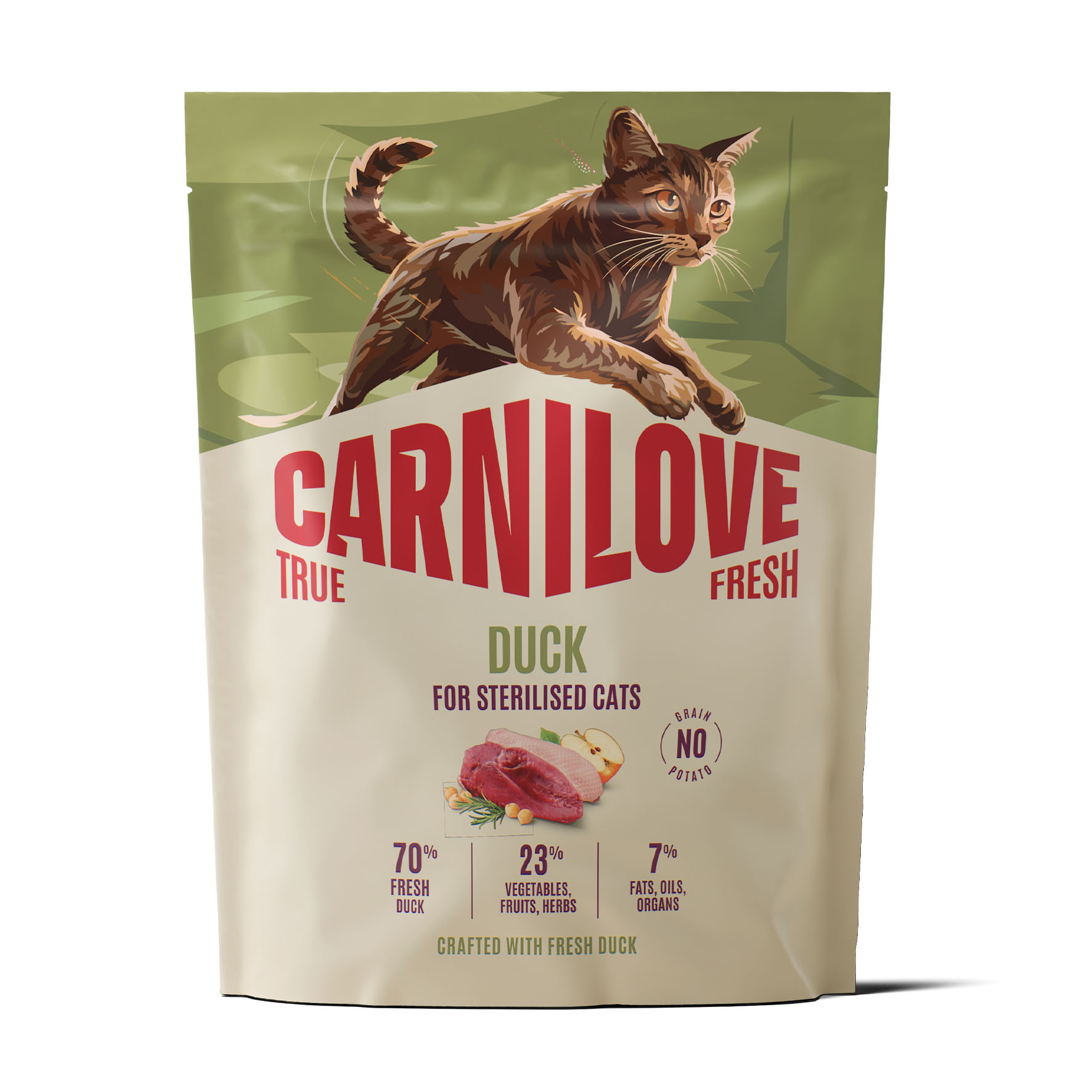 Carnilove Cat True Fresh Adult Sterilised – Ente, Trockenfutter für sterilisierte Katzen, 400g