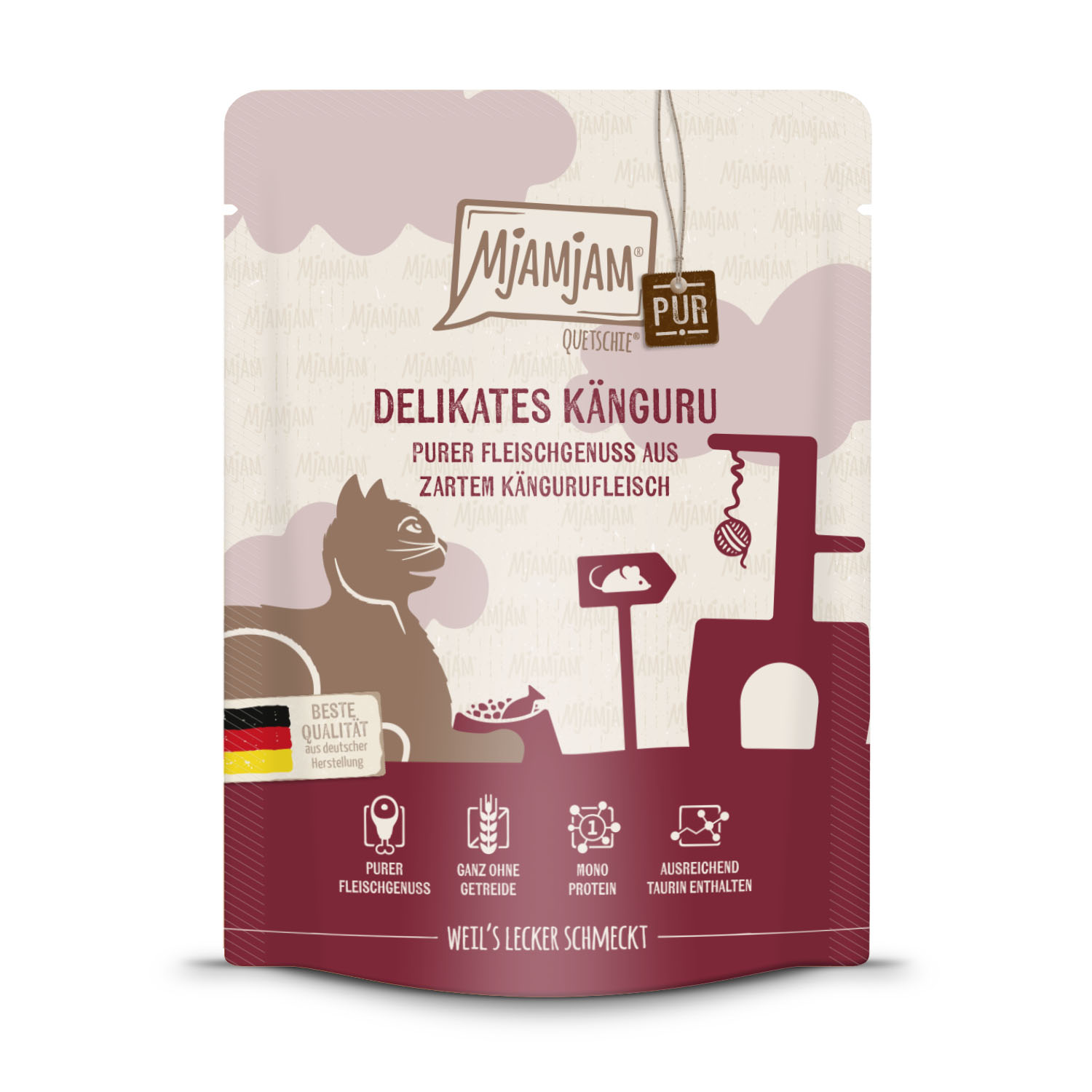 MjAMjAM Cat Puro piacere di carne di canguro, cibo umido per gatti, 300 g