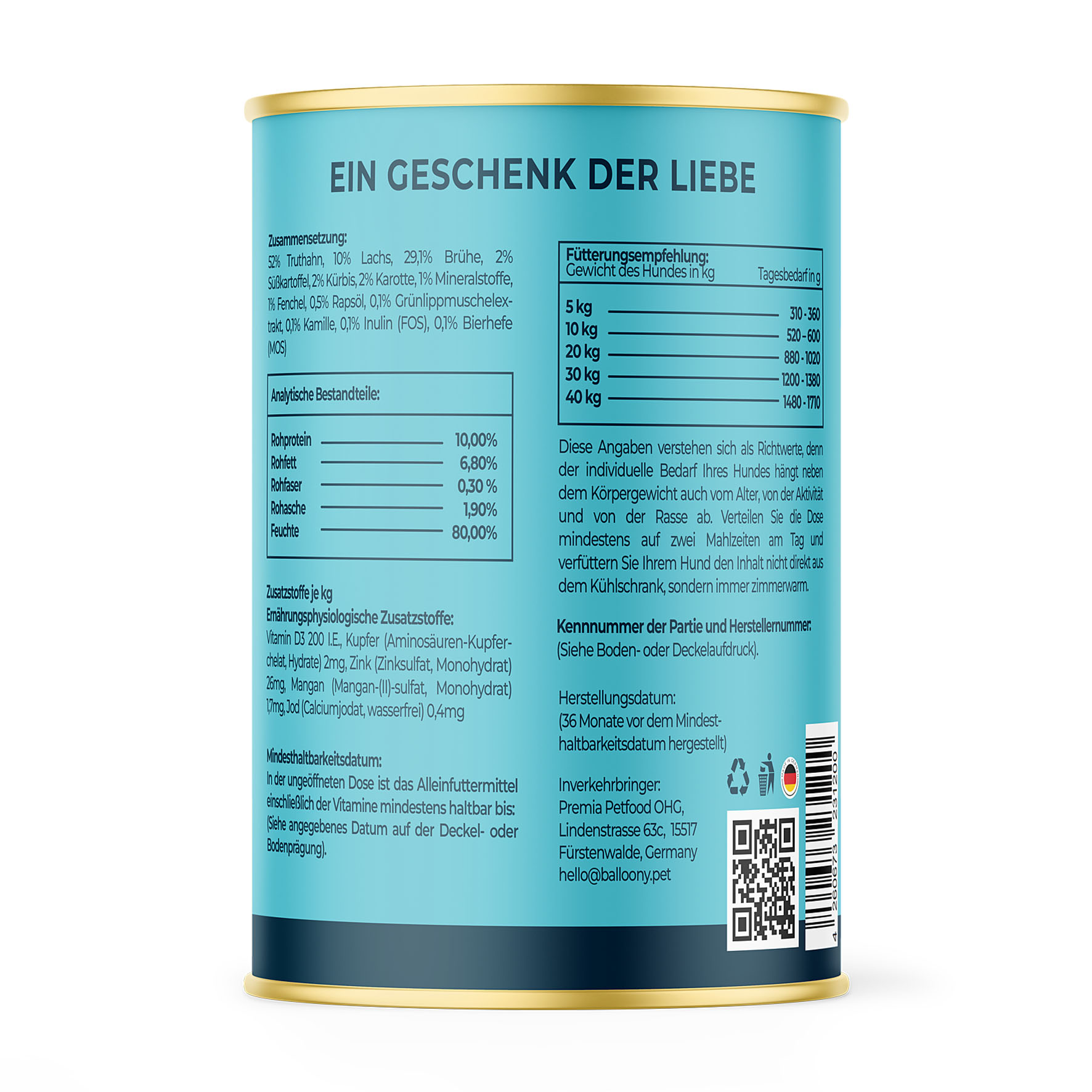 Balloony Sensitive Lachs & Truthahn 400g