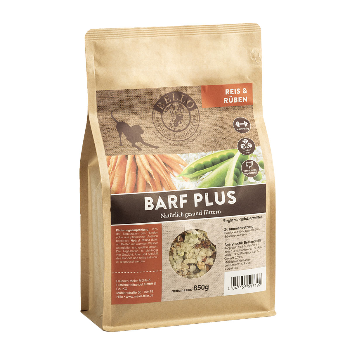 Bello Barf Plus Reis und Rüben 850g